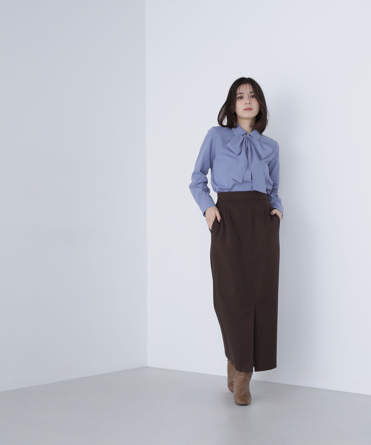  「シャツカラーリボンブラウス」|シャツ・ブラウス|