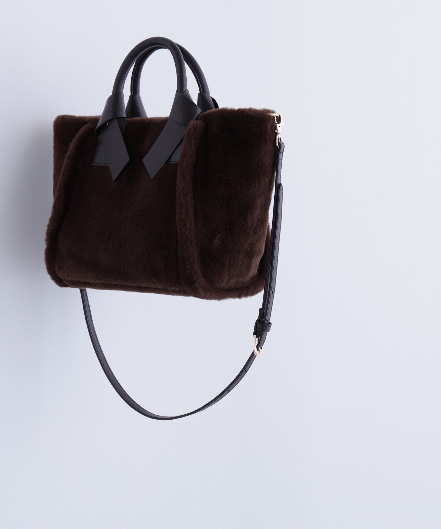  「ヘアリーリボントートバッグ」|トートバッグ|チョコブラウ 1