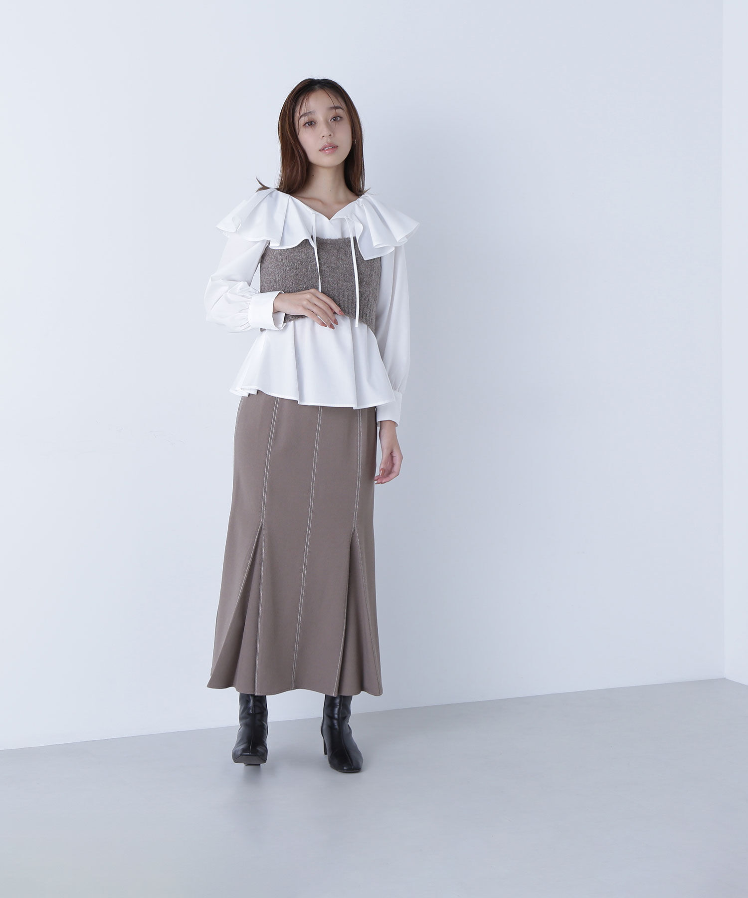  「ビスチェセットラッフルブラウス」|シャツ・ブラウス|