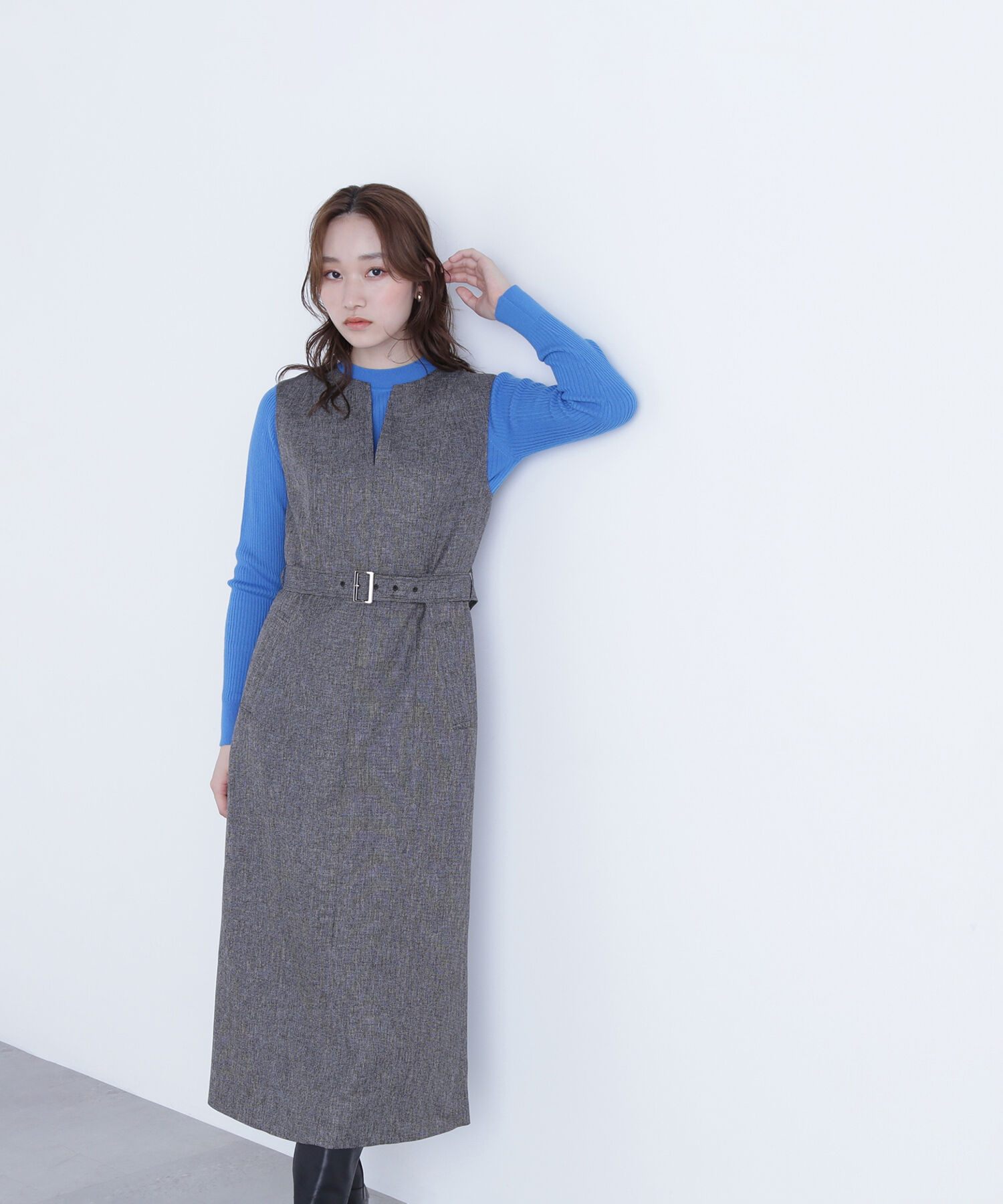  「キーネックベルテッドジャンスカ」|ワンピース|ブラックミッ 2