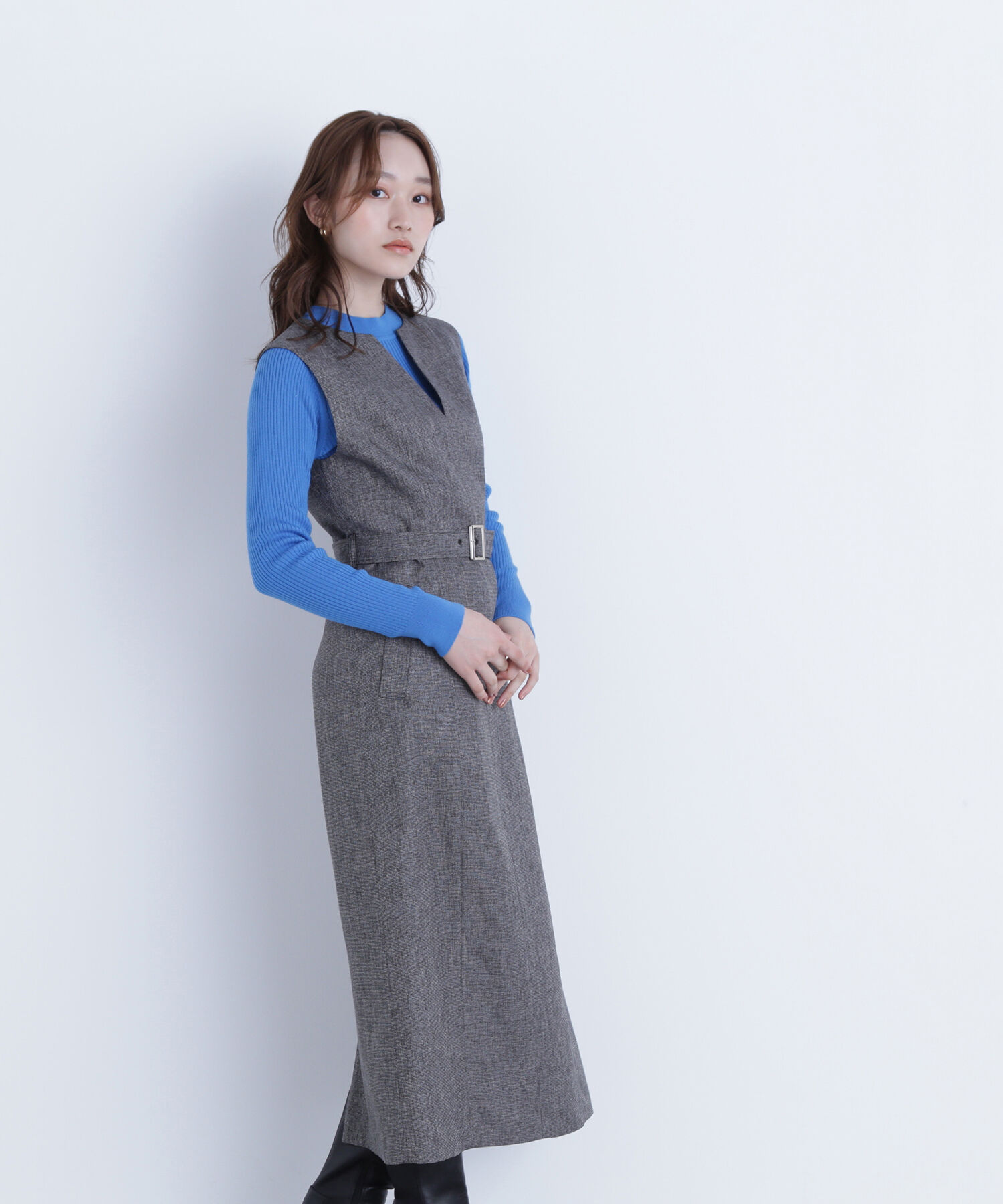  「キーネックベルテッドジャンスカ」|ワンピース|