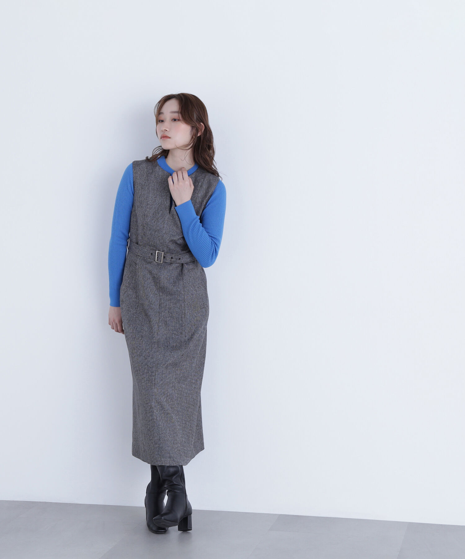  「キーネックベルテッドジャンスカ」|ワンピース|