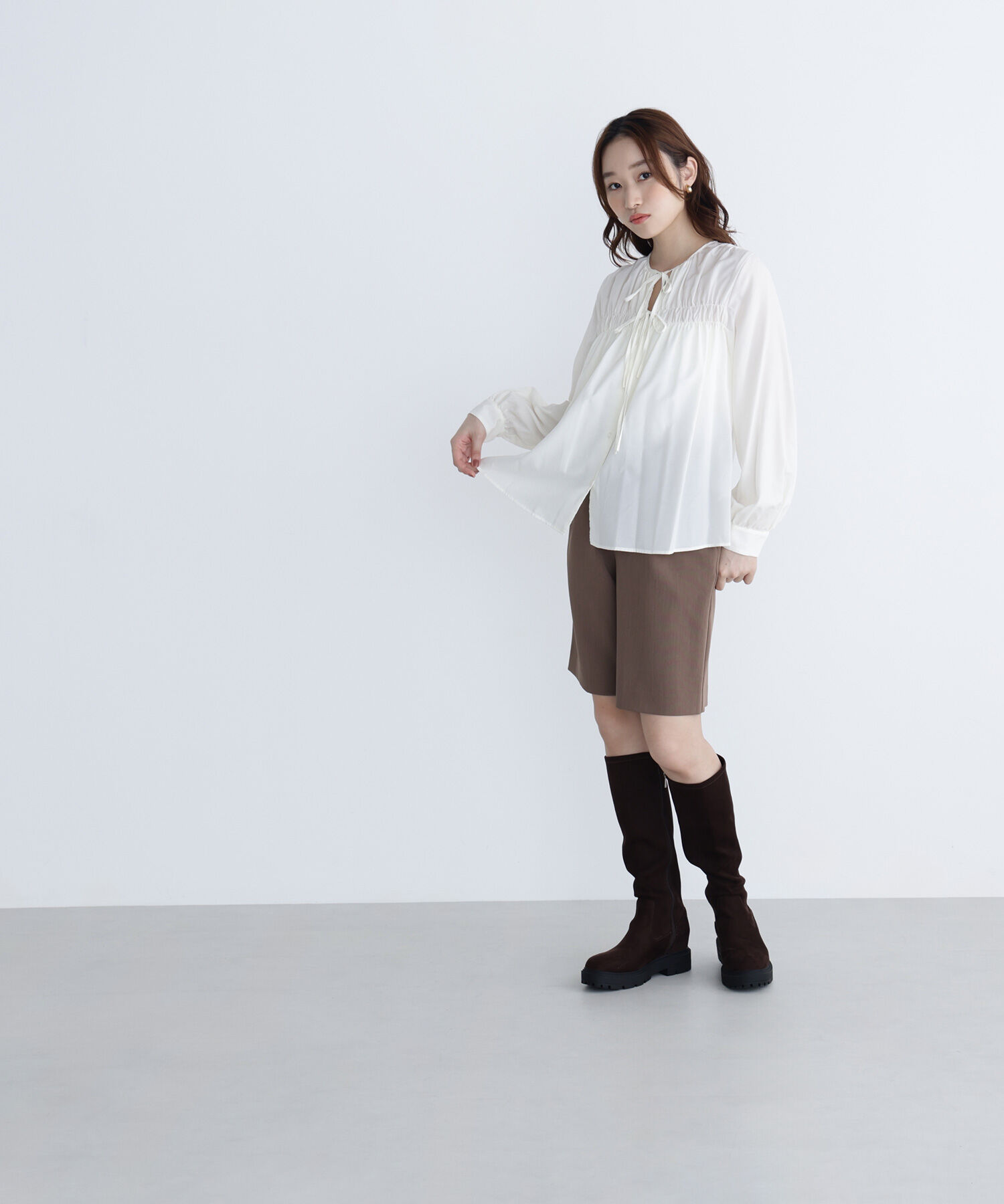  「リボンギャザーブラウス」|シャツ・ブラウス|