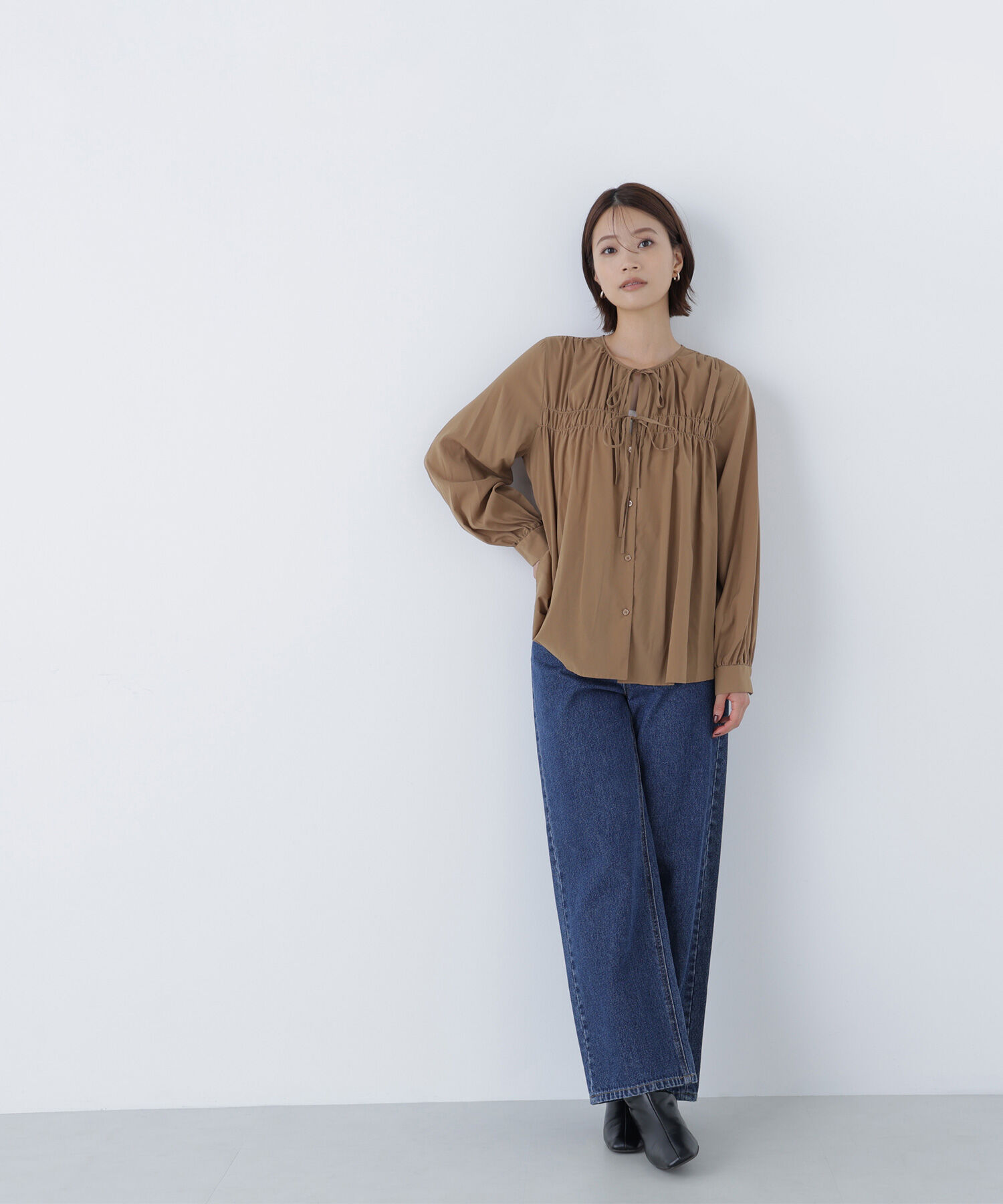  「リボンギャザーブラウス」|シャツ・ブラウス|