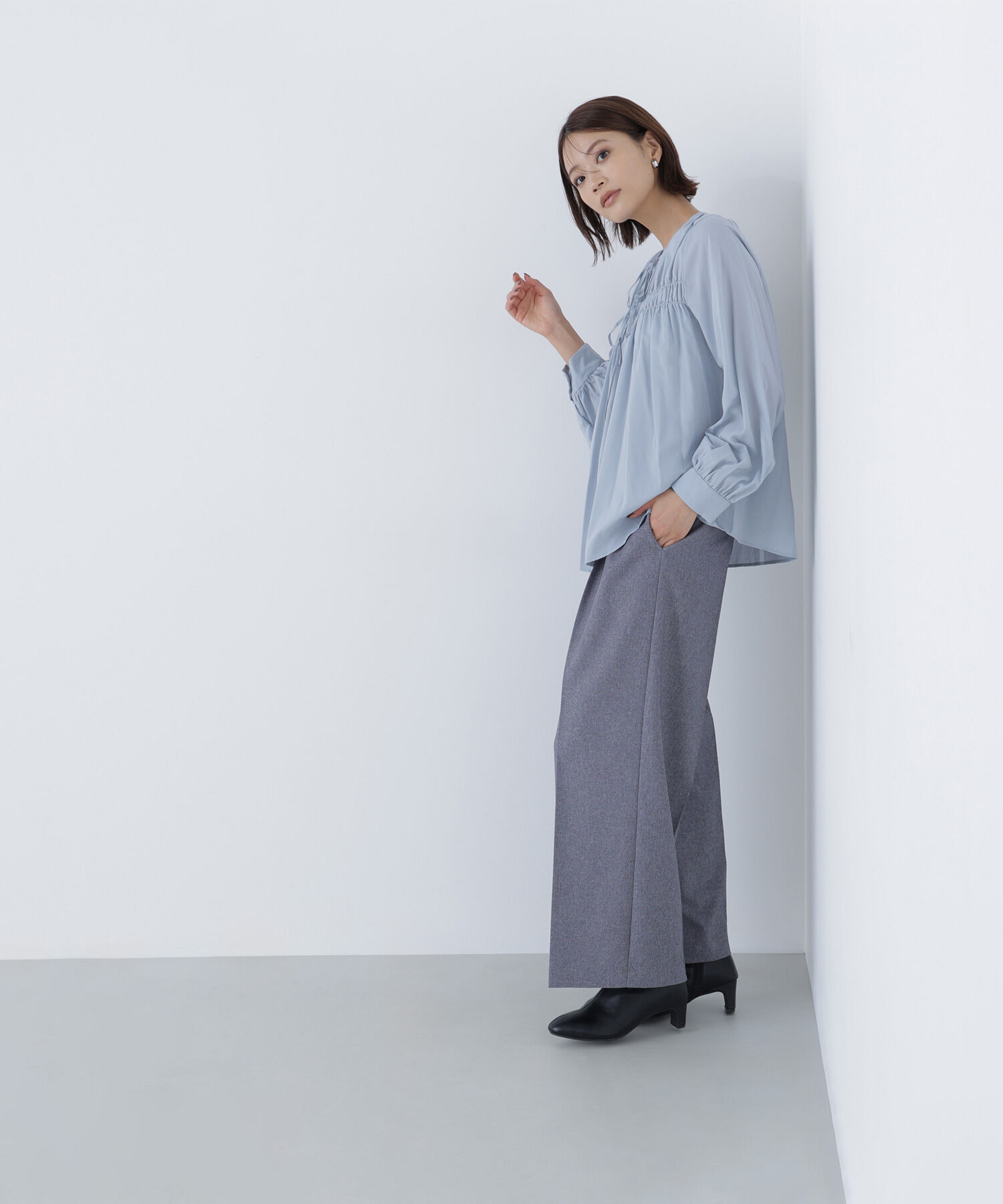  「リボンギャザーブラウス」|シャツ・ブラウス|