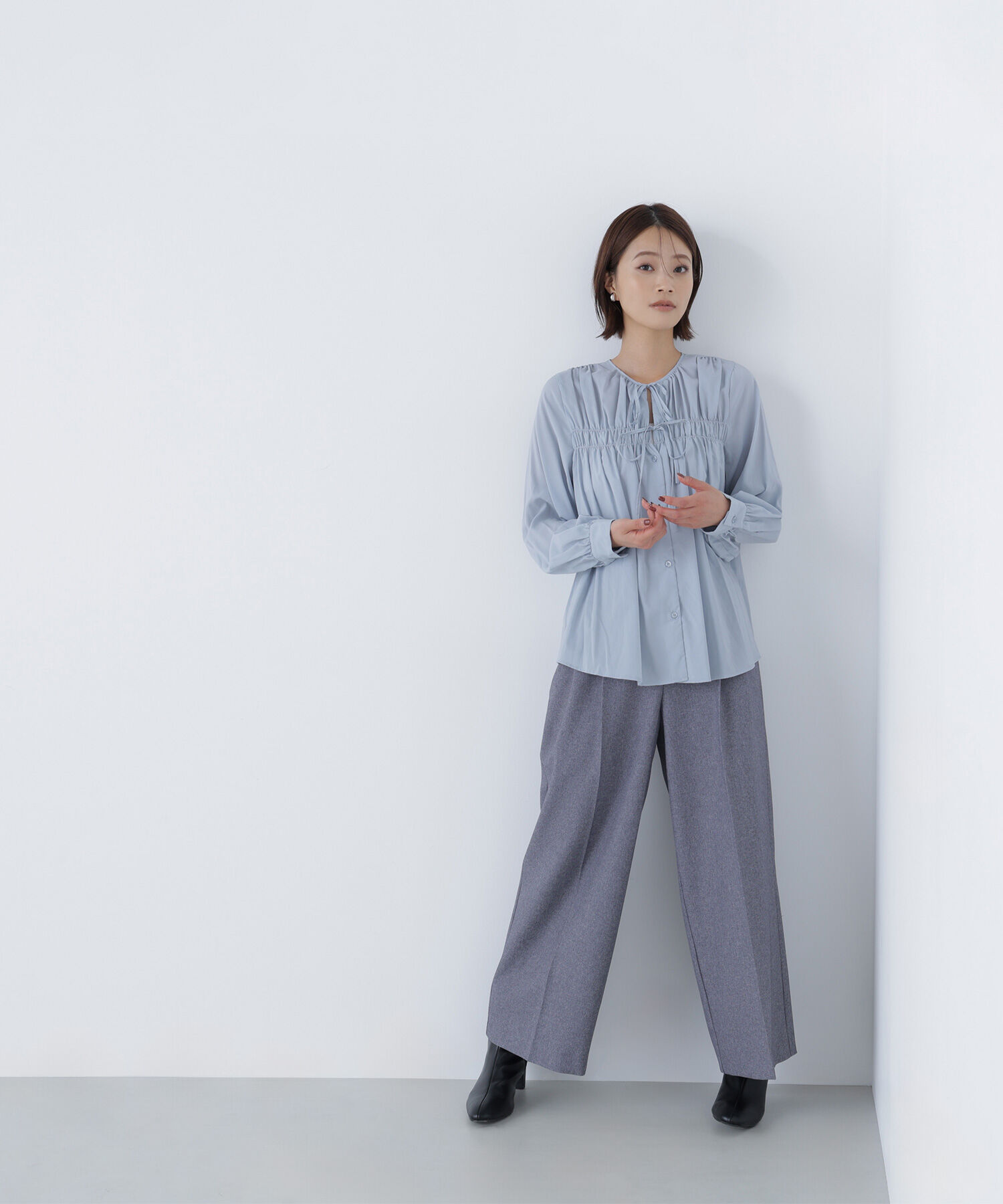  「リボンギャザーブラウス」|シャツ・ブラウス|