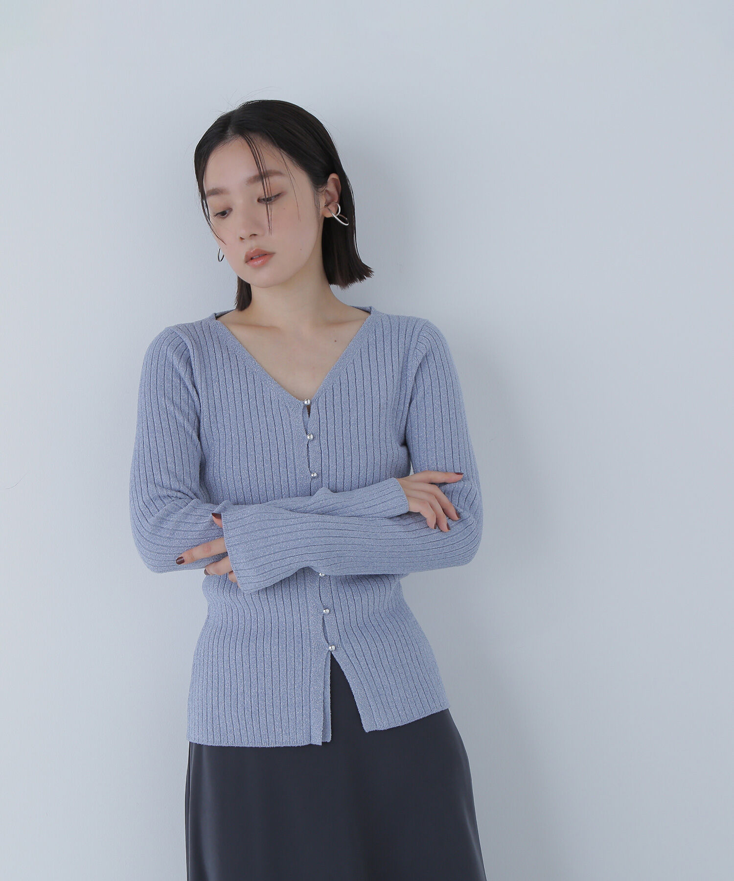  「ラメモールカーディガン」|ニット・セーター|