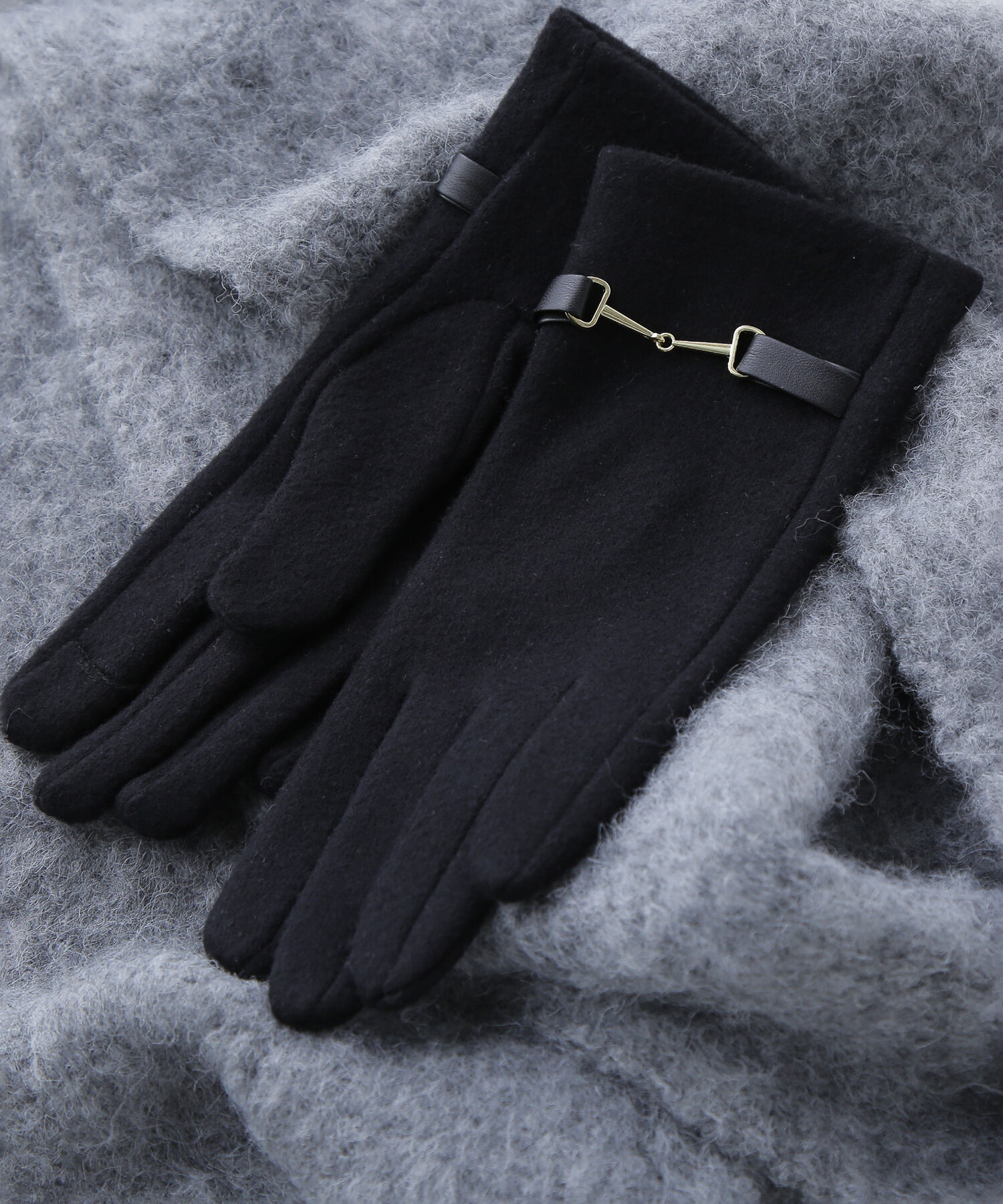  「ビットモチーフジャージグローブ」|手袋|クロ