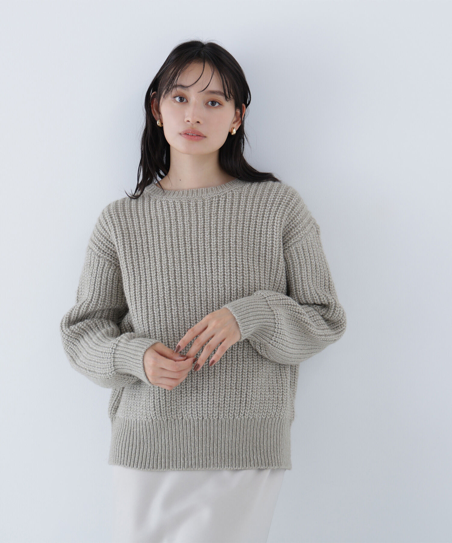  「ローゲージボクシーニット」|ニット・セーター|ベージュ