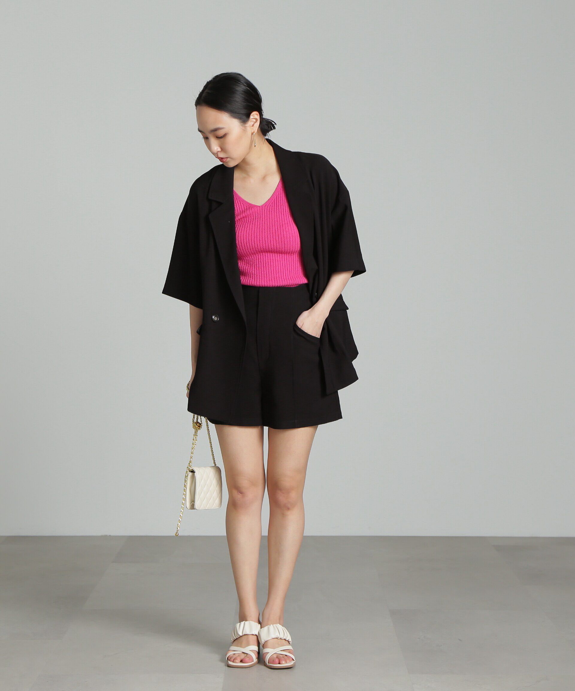  「［セットアップ対応］ハイウエストピンタックショートパンツ」|その他|