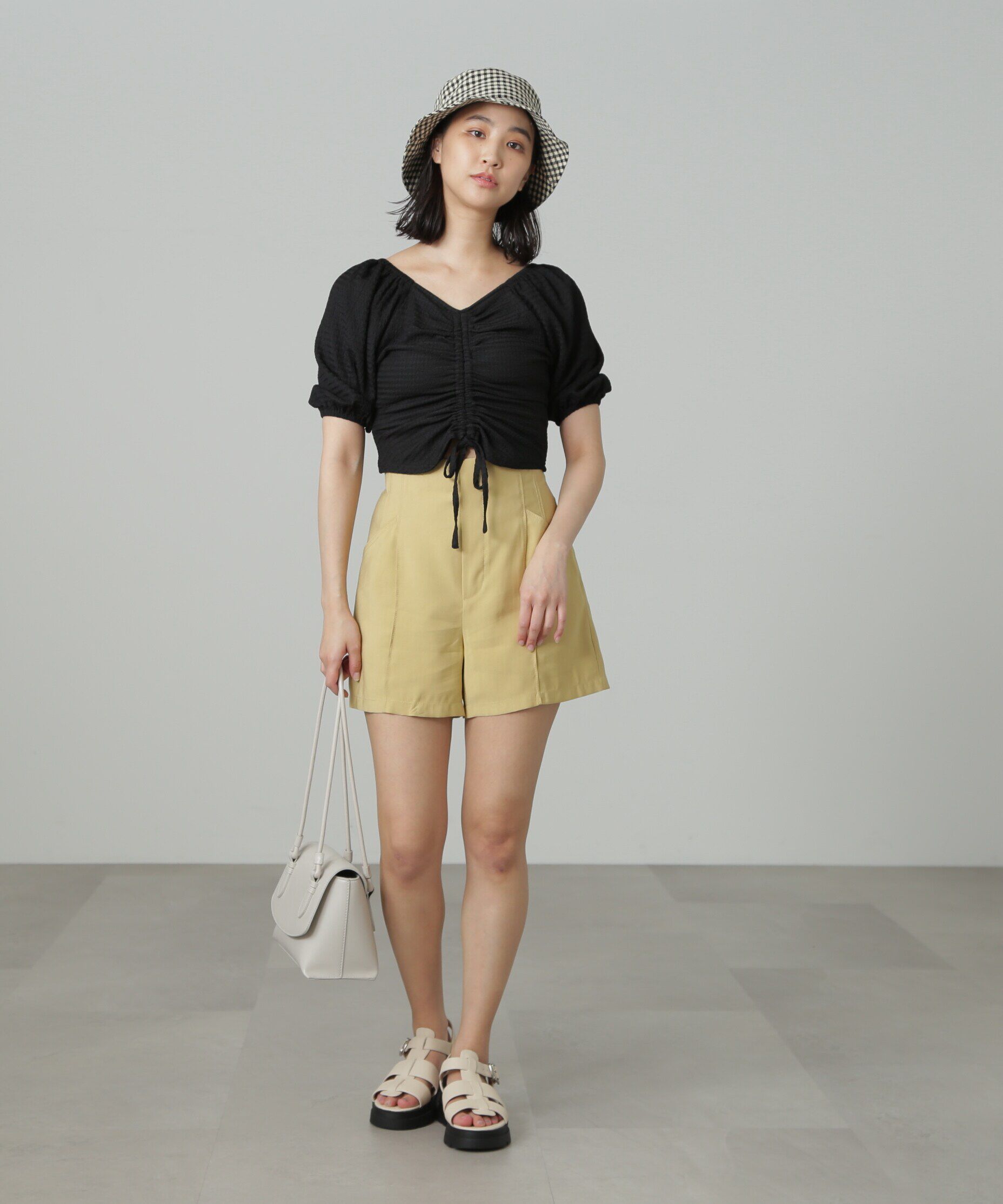  「［セットアップ対応］ハイウエストピンタックショートパンツ」|その他|