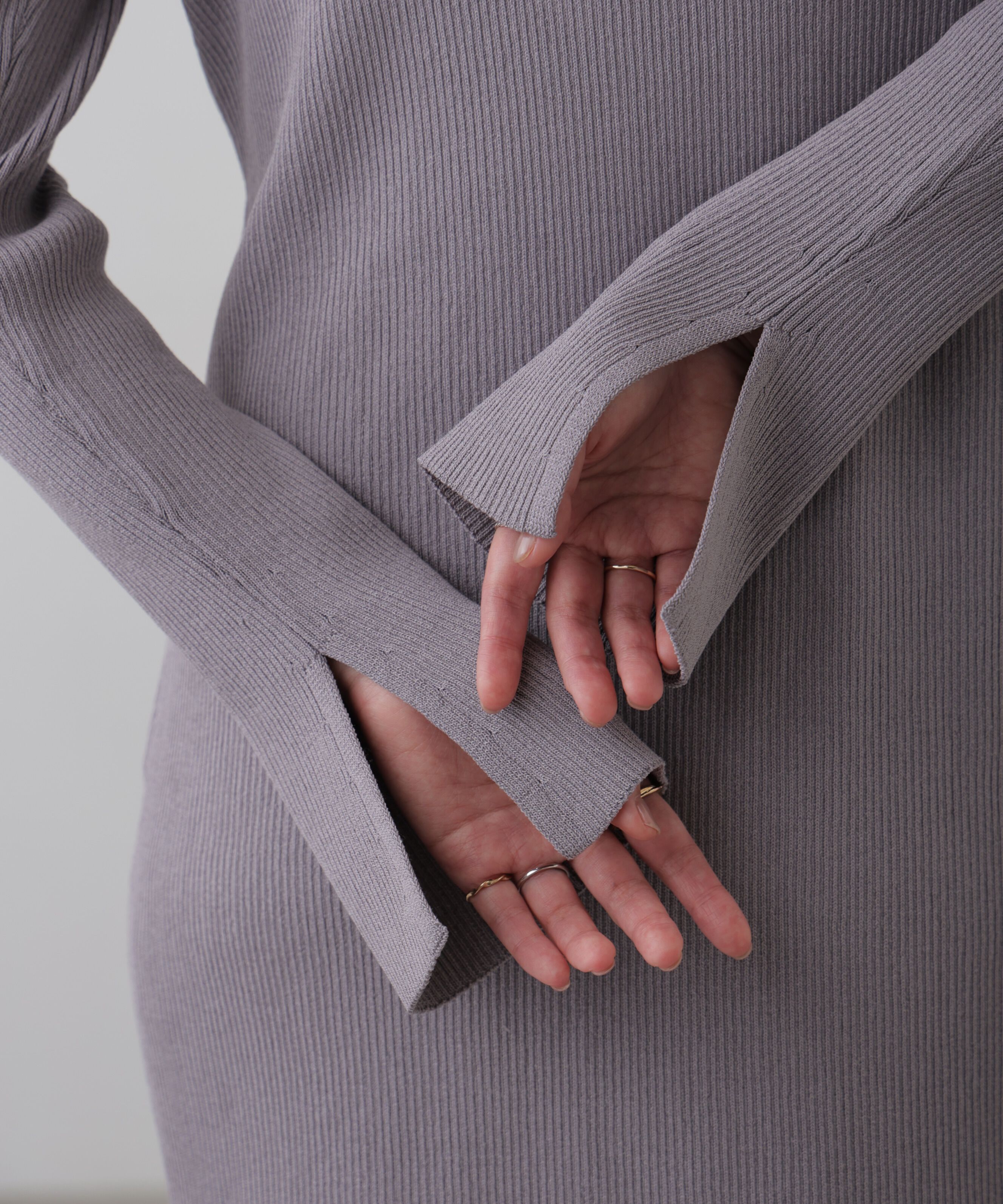  「ハーフジップロングニットワンピース」|ワンピース|