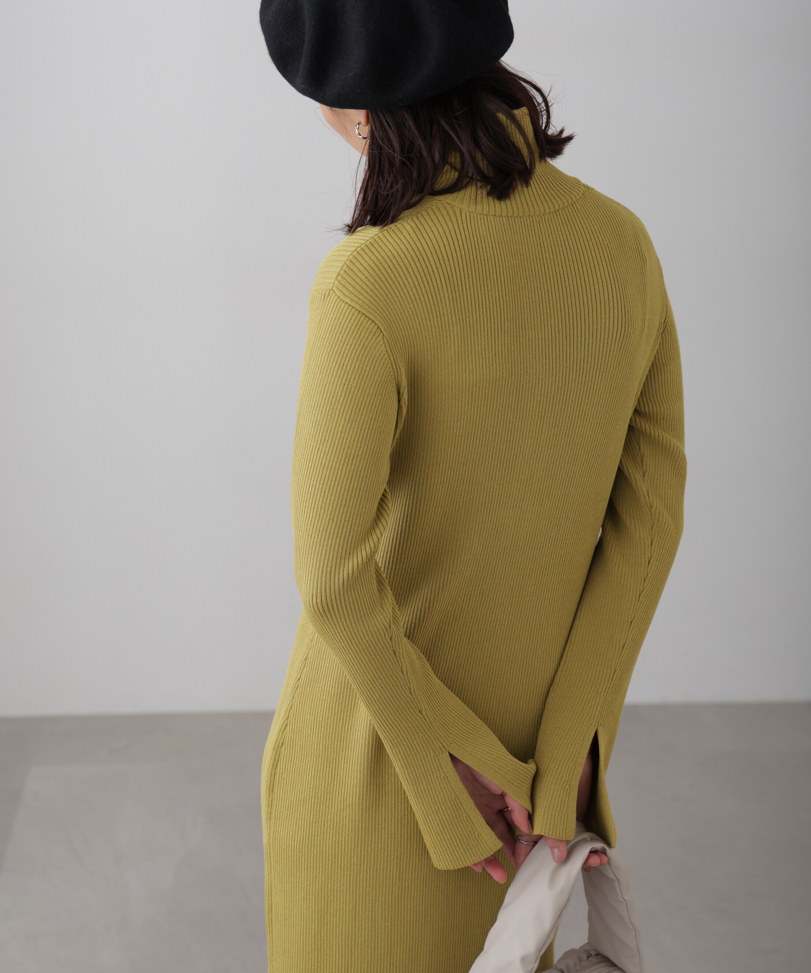  「ハーフジップロングニットワンピース」|ワンピース|