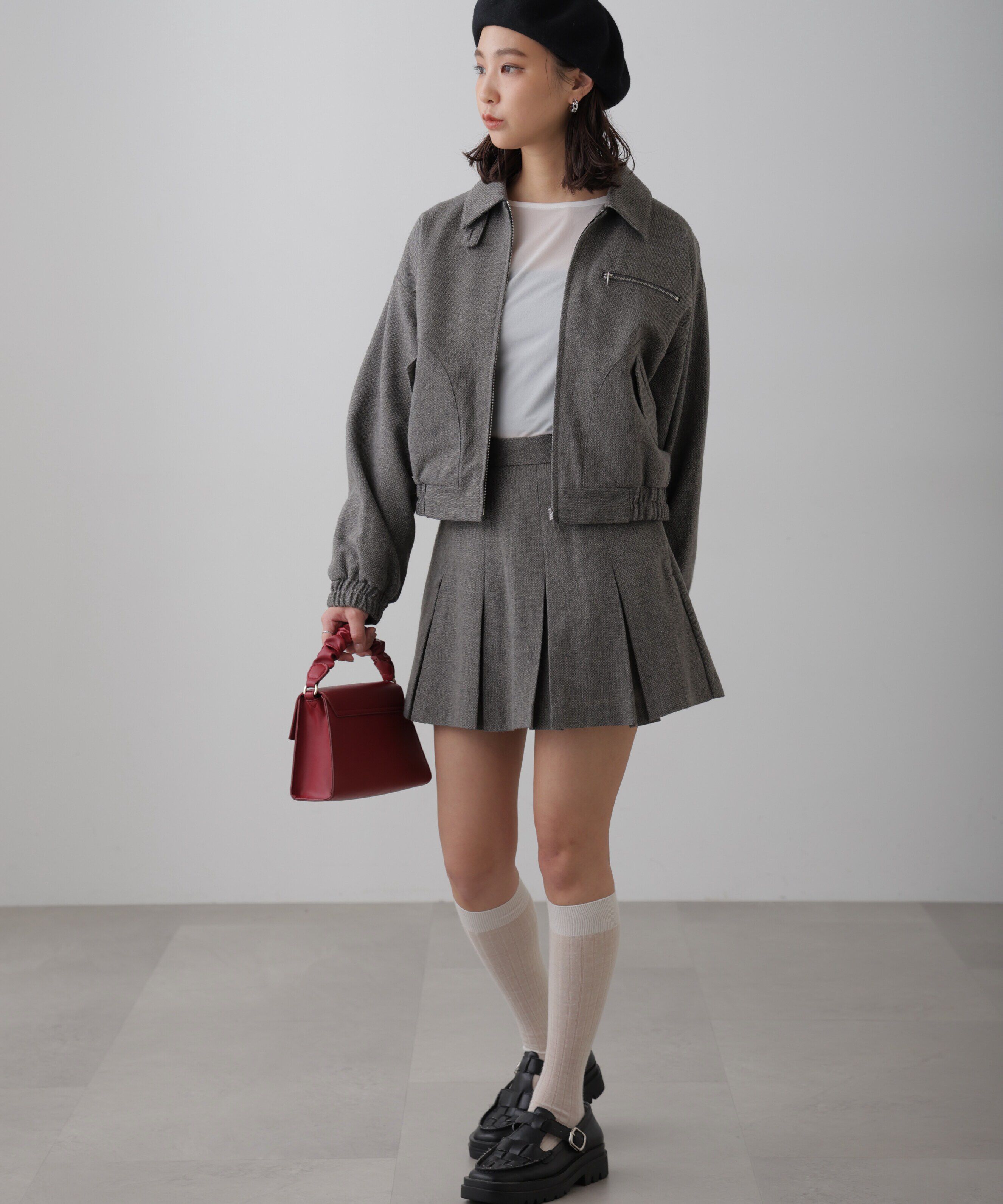  「ボックスプリーツミニスカート」|スカート|