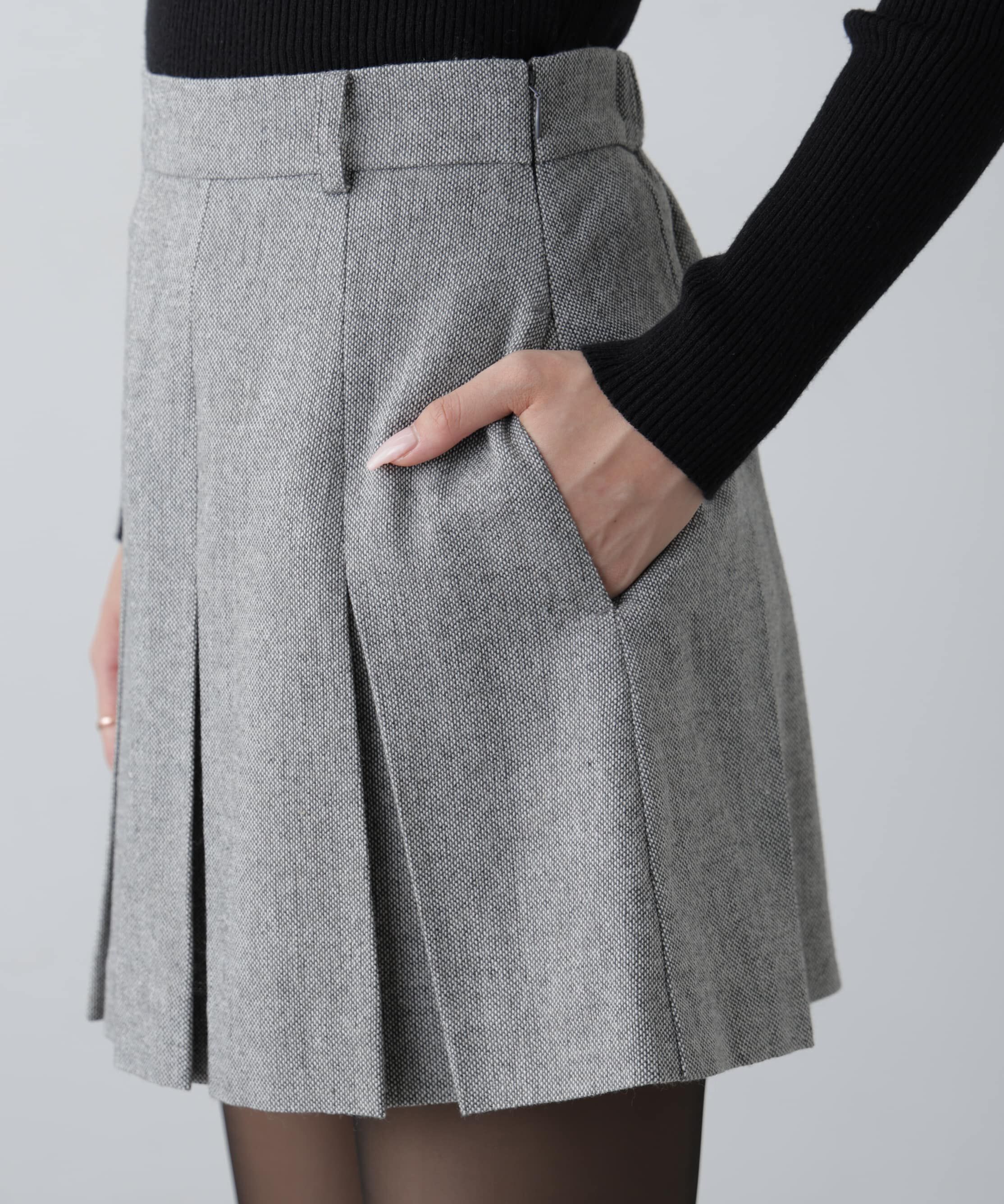  「ボックスプリーツミニスカート」|スカート|