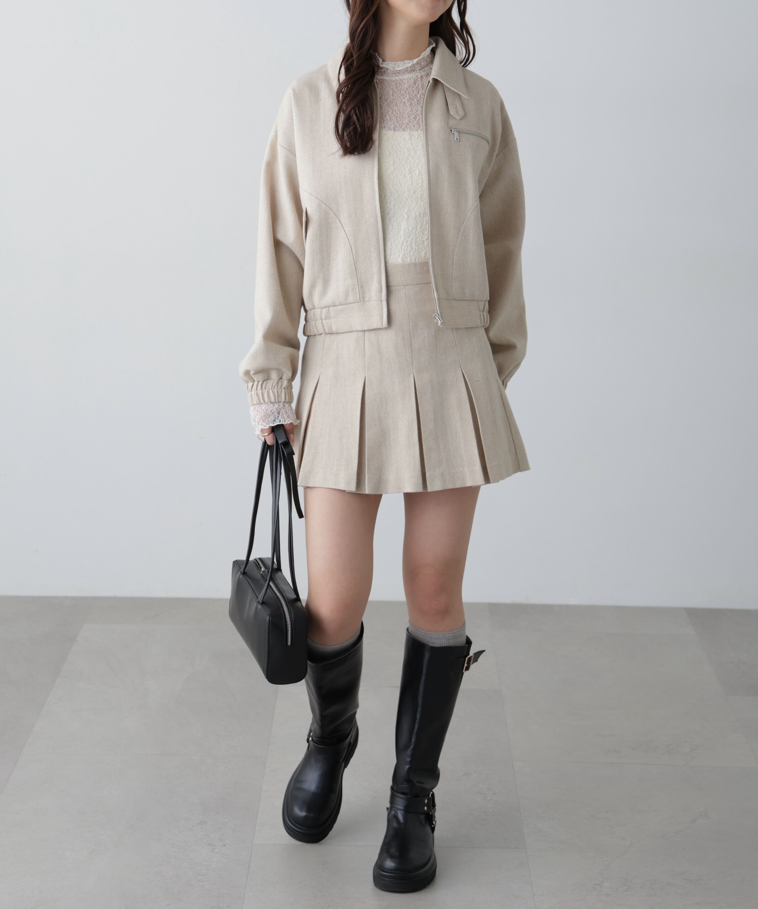  「ボックスプリーツミニスカート」|スカート|