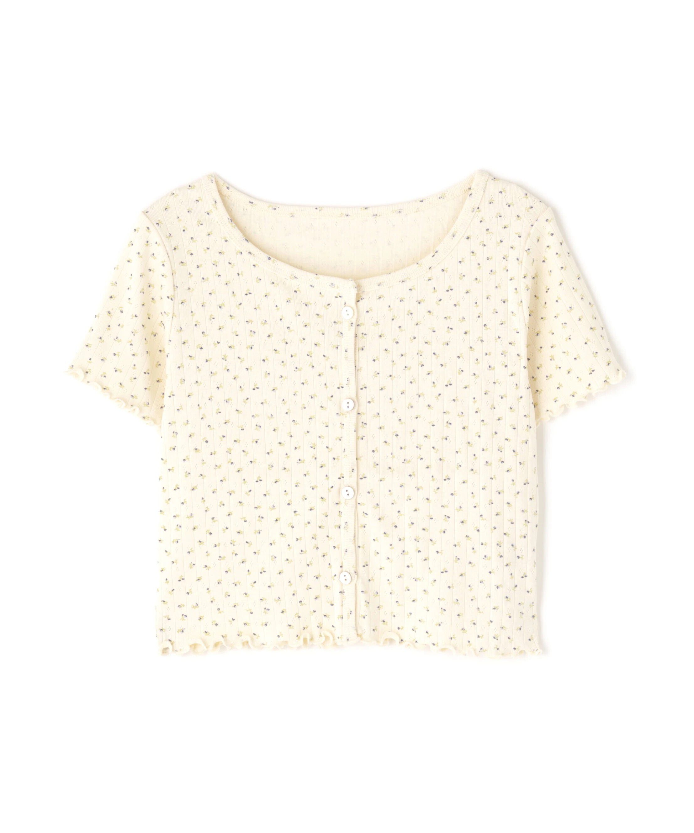  「花柄テレコカーディガン」|Tシャツ・カットソー|