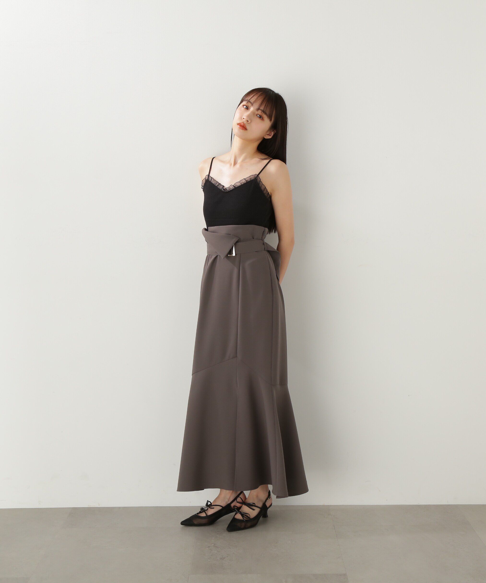  「オーガンジーフリルキャミソール」|Tシャツ・カットソー|