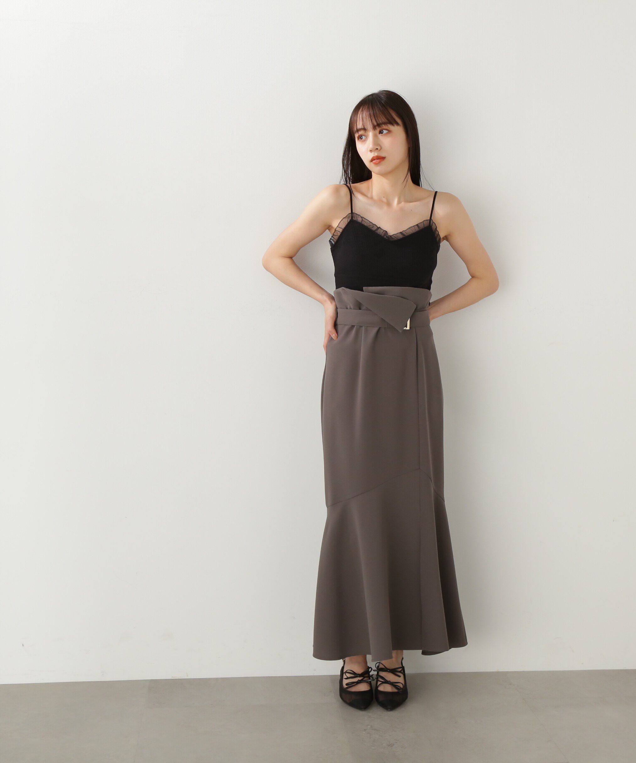  「オーガンジーフリルキャミソール」|Tシャツ・カットソー|