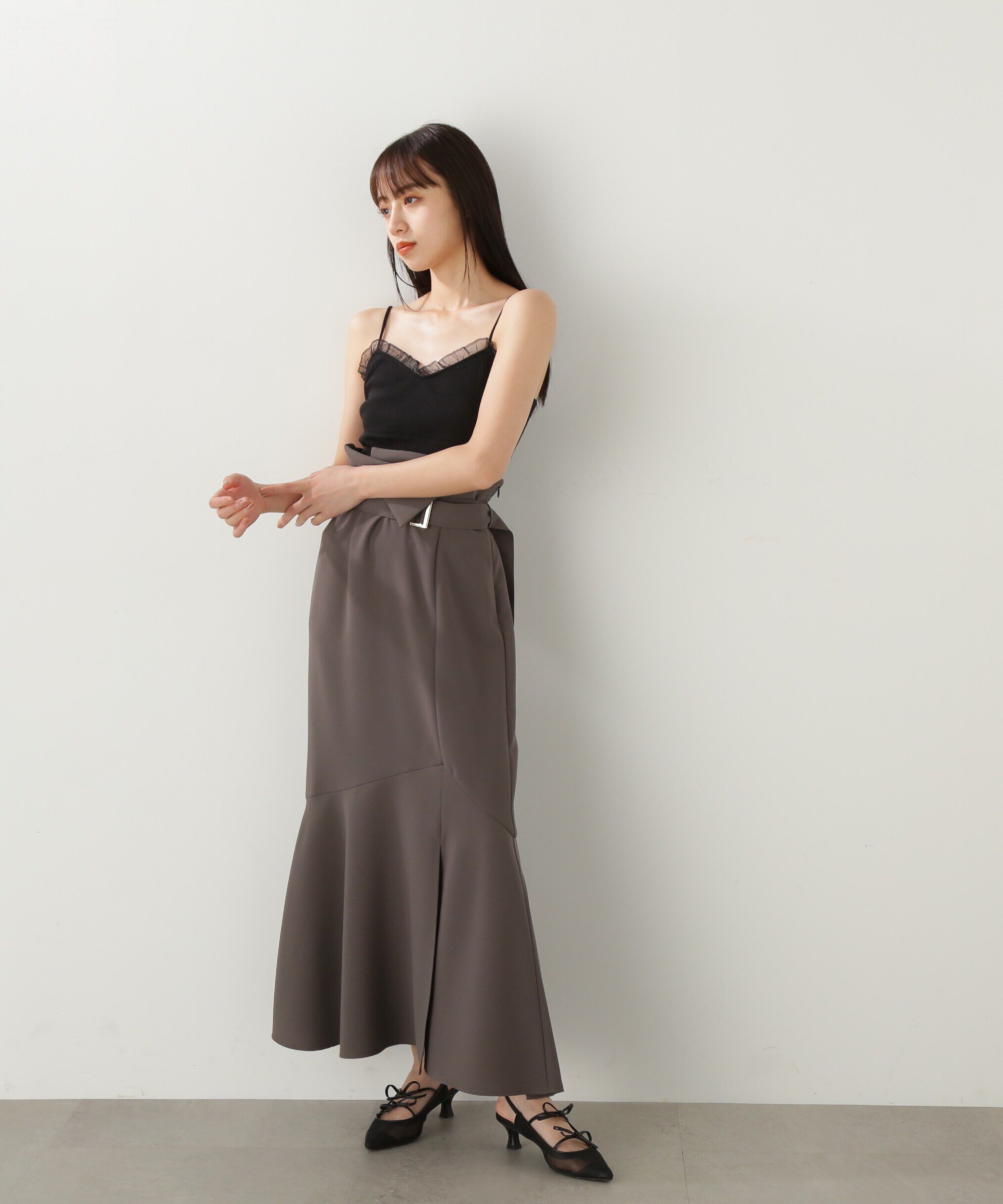  「オーガンジーフリルキャミソール」|Tシャツ・カットソー|