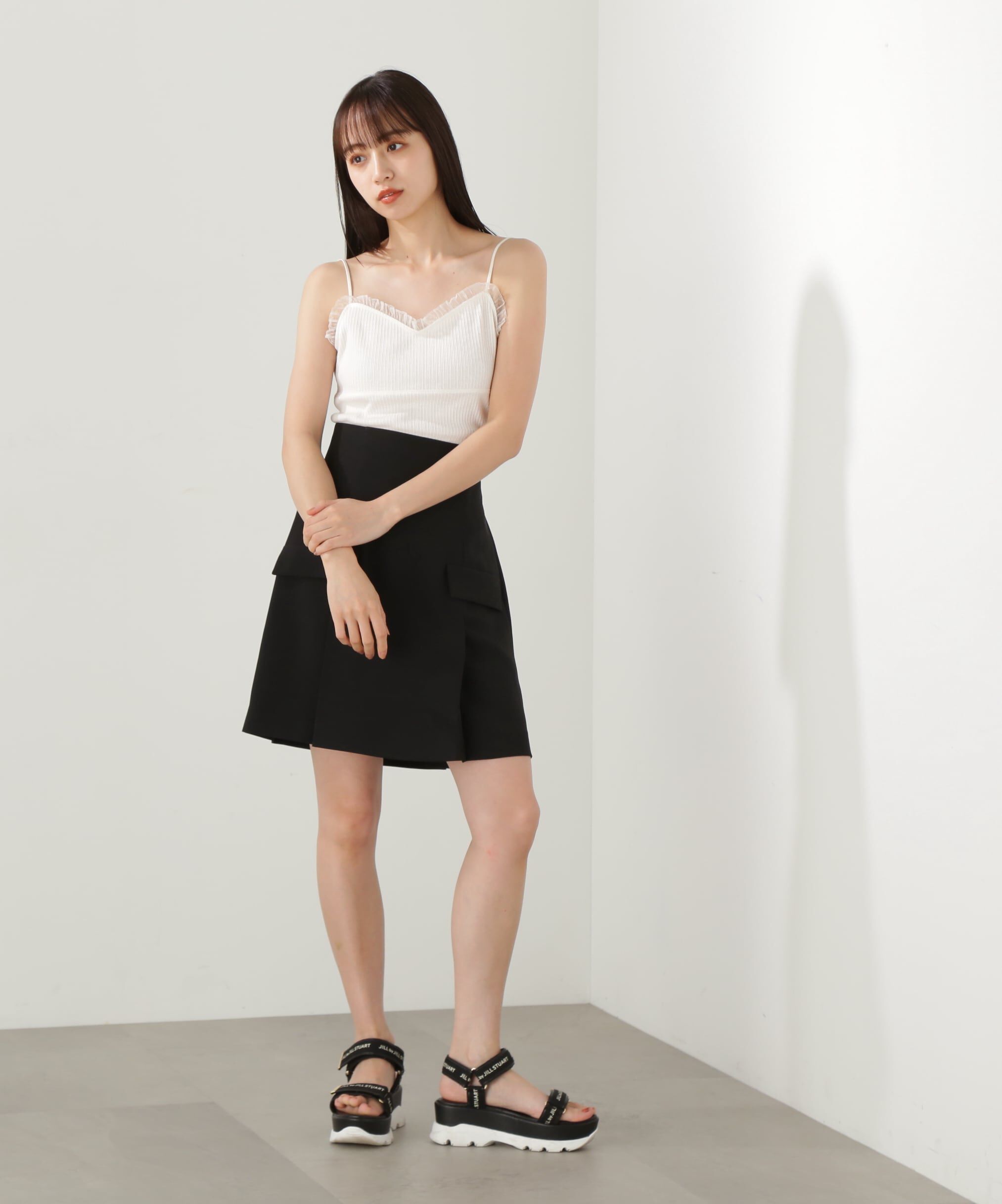  「オーガンジーフリルキャミソール」|Tシャツ・カットソー|