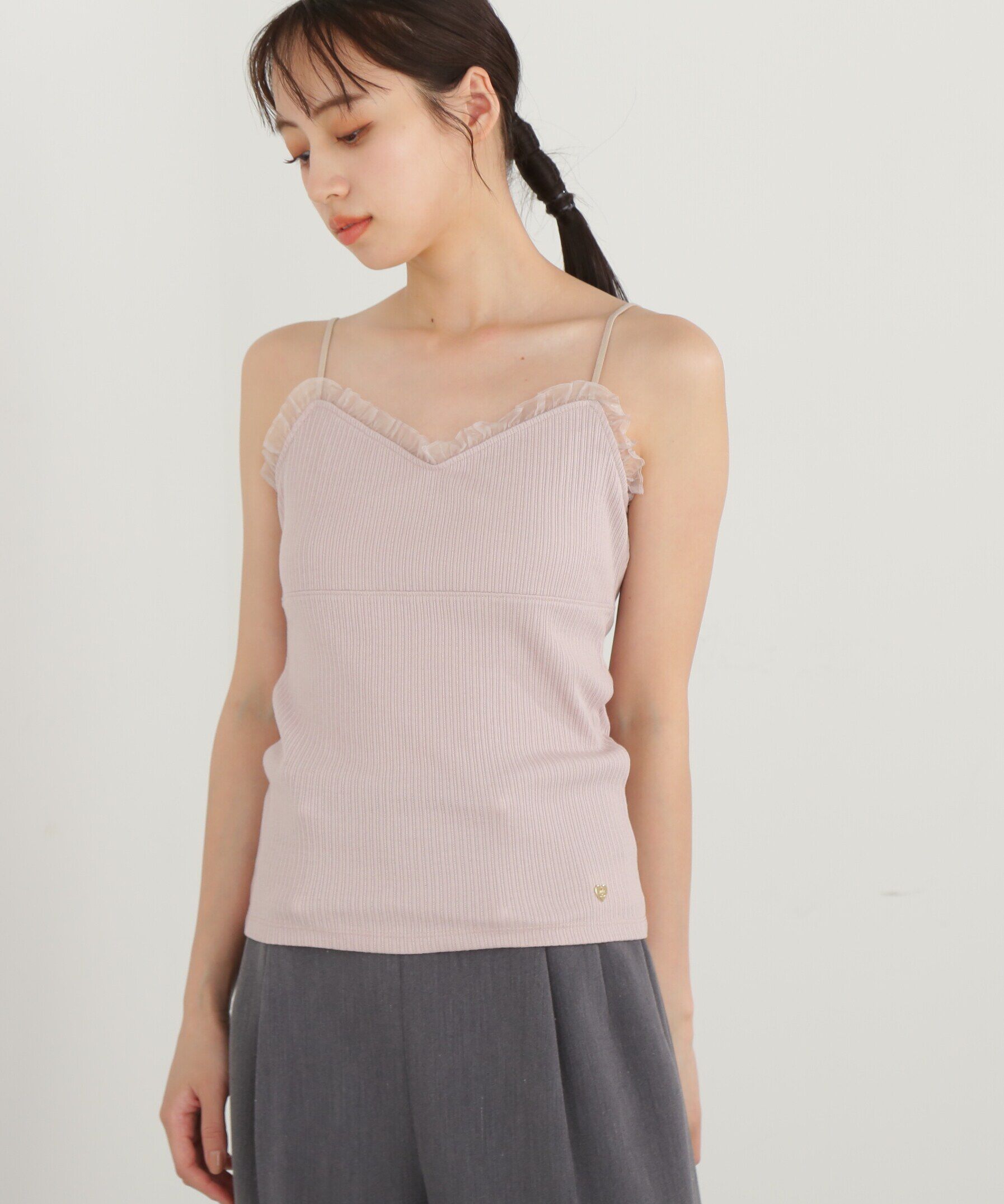  「オーガンジーフリルキャミソール」|Tシャツ・カットソー|