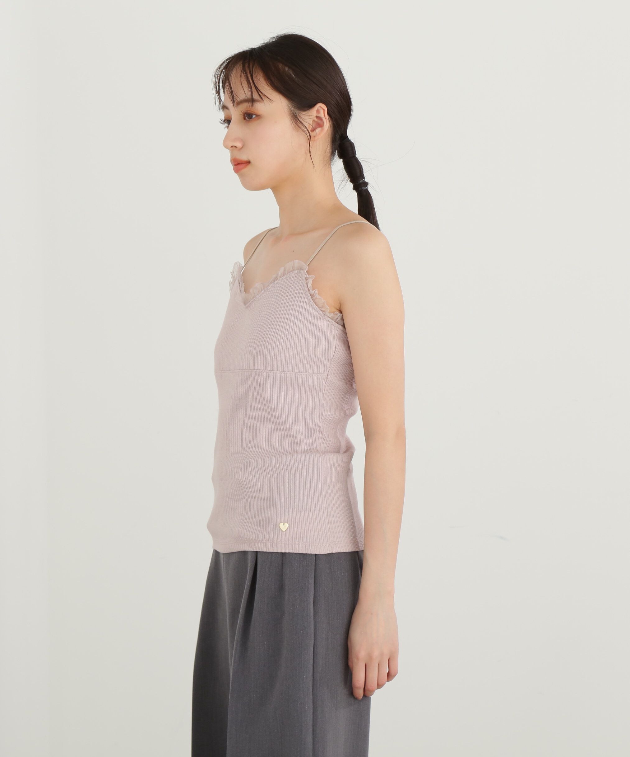  「オーガンジーフリルキャミソール」|Tシャツ・カットソー|