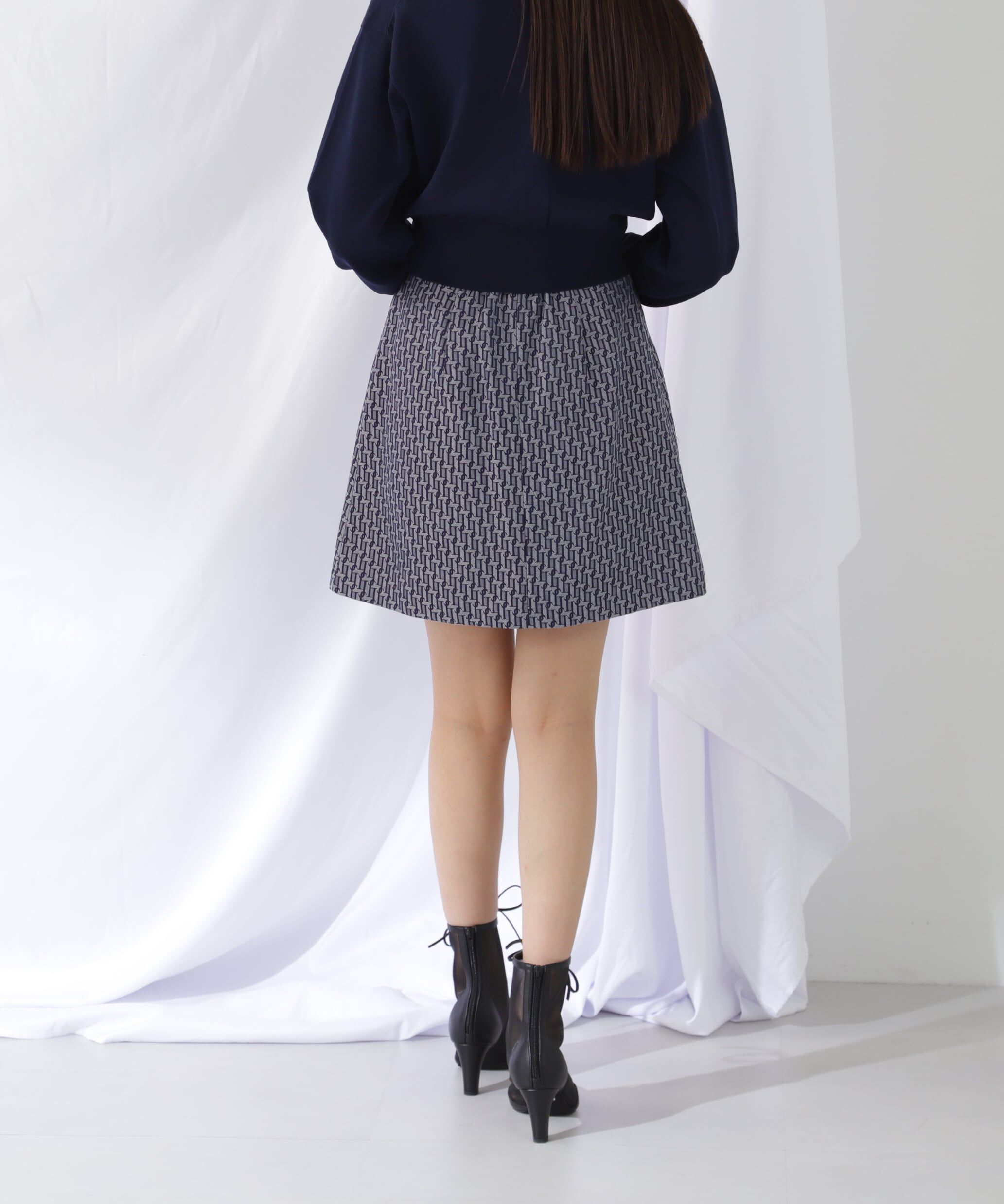  「モノグラムジャガードミニスカート」|スカート|