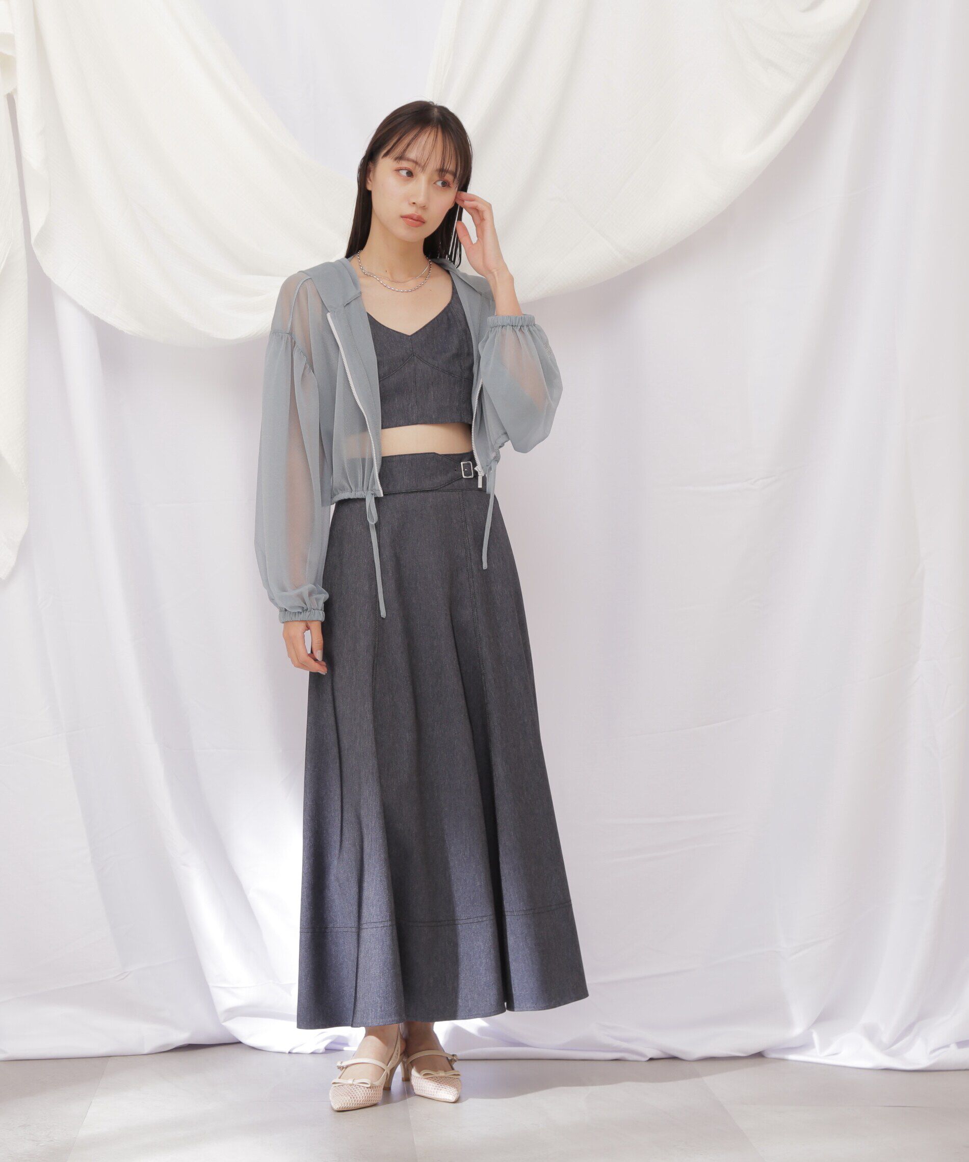  「◇デニムライクビスチェ」|シャツ・ブラウス|