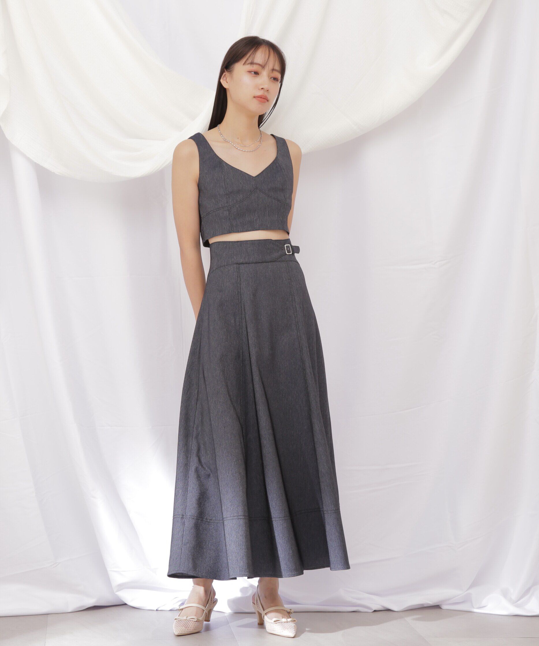  「◇デニムライクビスチェ」|シャツ・ブラウス|