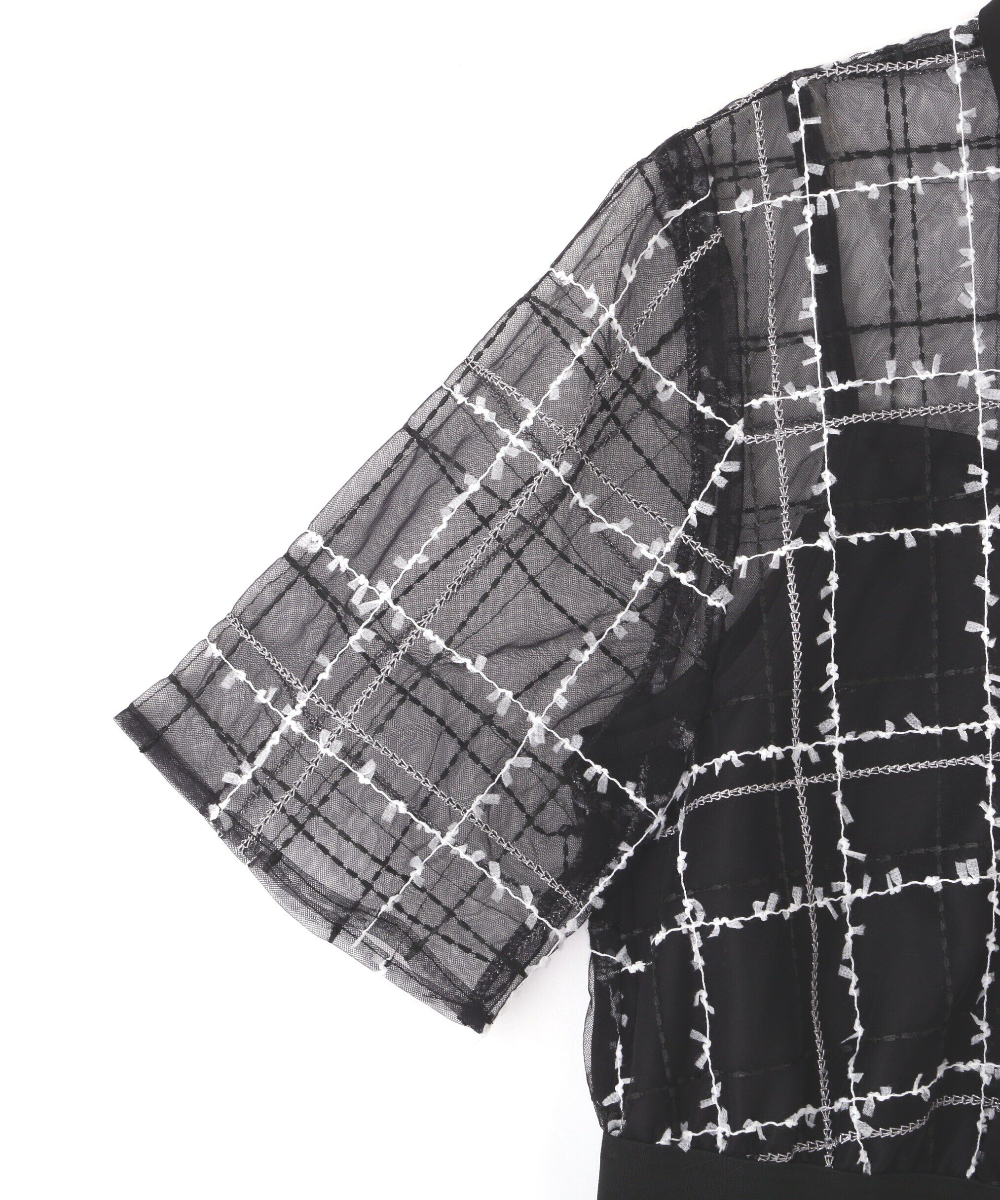  「◇シアーチェックショート丈ブラウス」|シャツ・ブラウス|