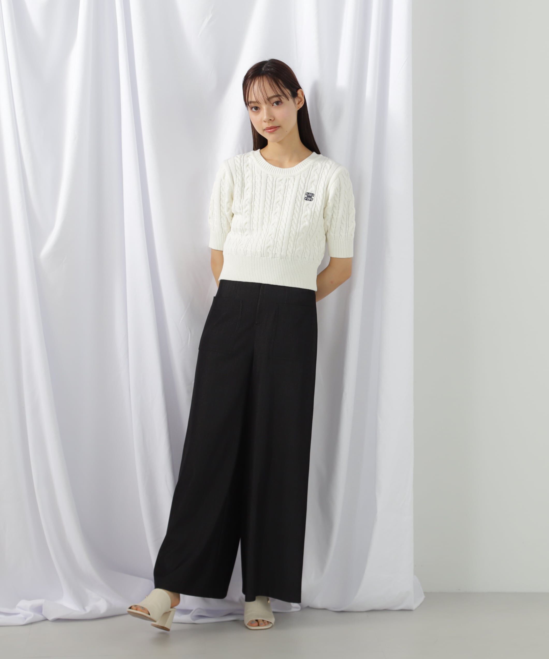  「フロントZIPワイドパンツ」|その他|