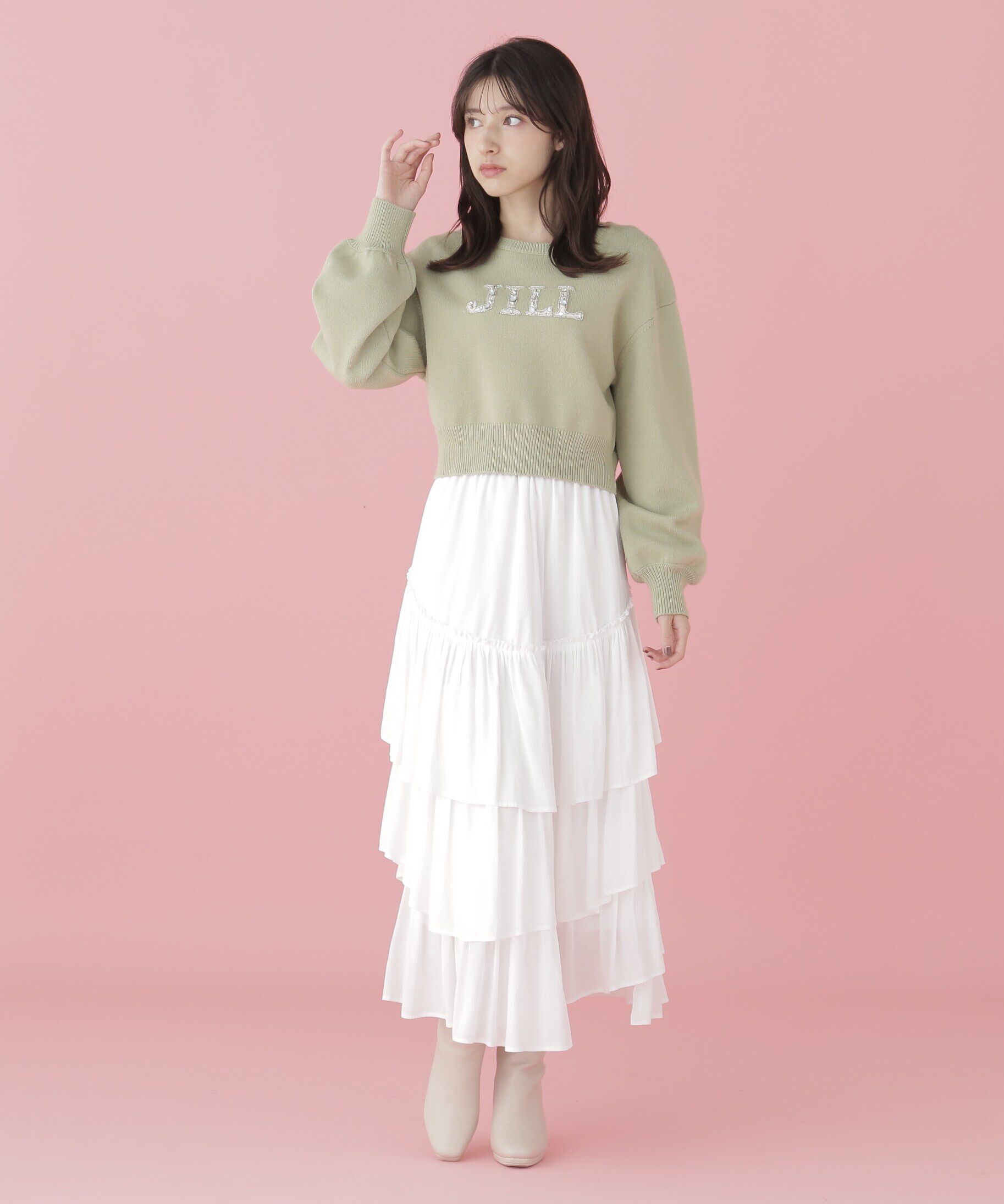  「クリスタルビジューロゴニット」|ニット・セーター|