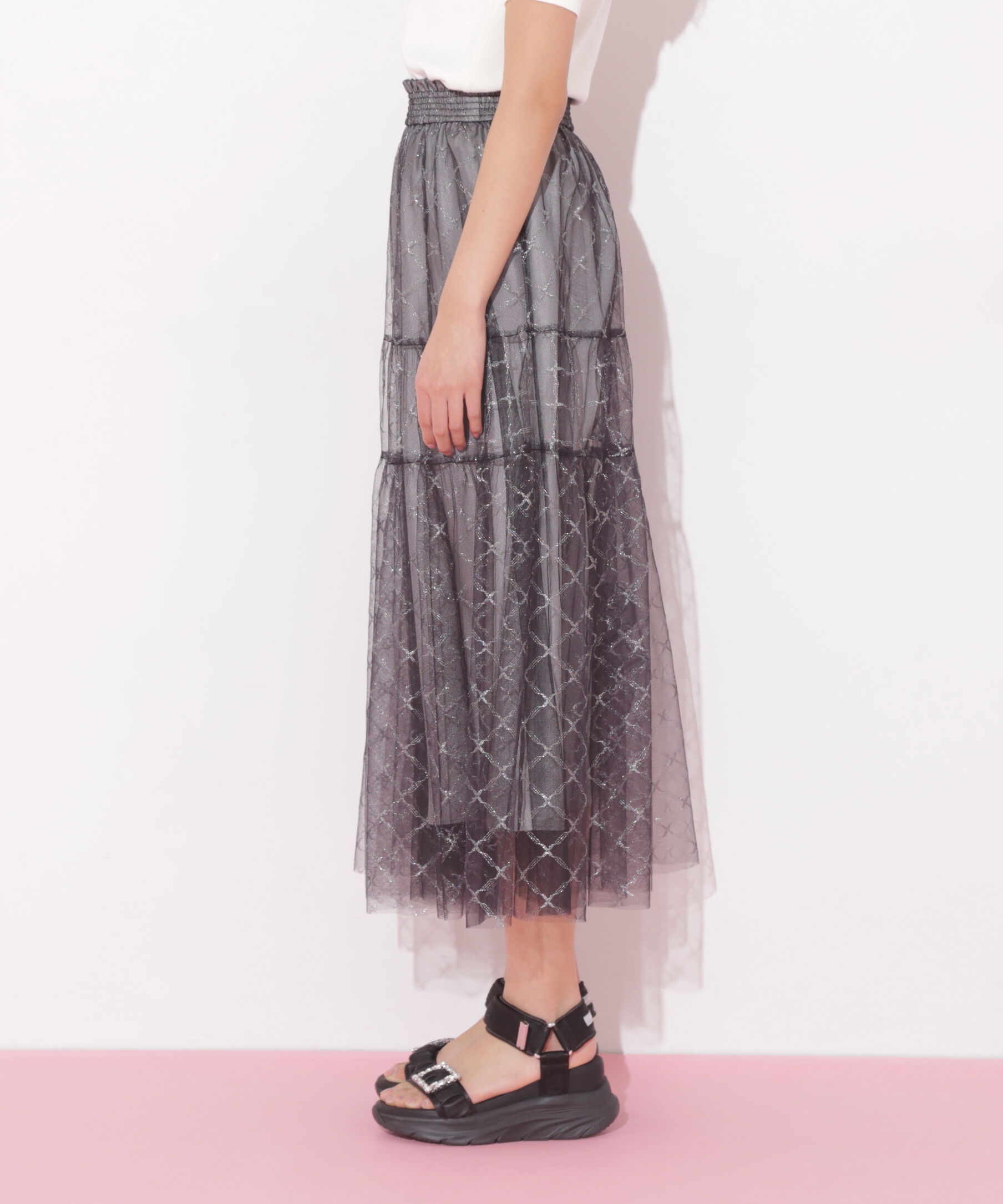  「ラメチュールティアードスカート」|スカート|