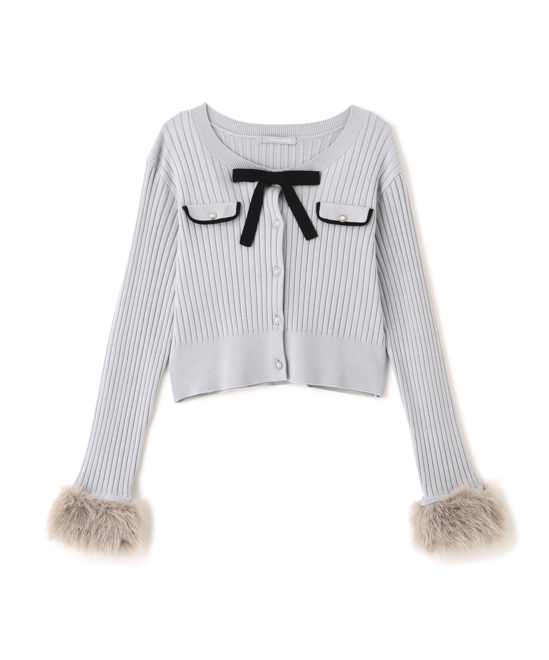  「袖フェイクファーカーデトップス」|ニット・セーター|