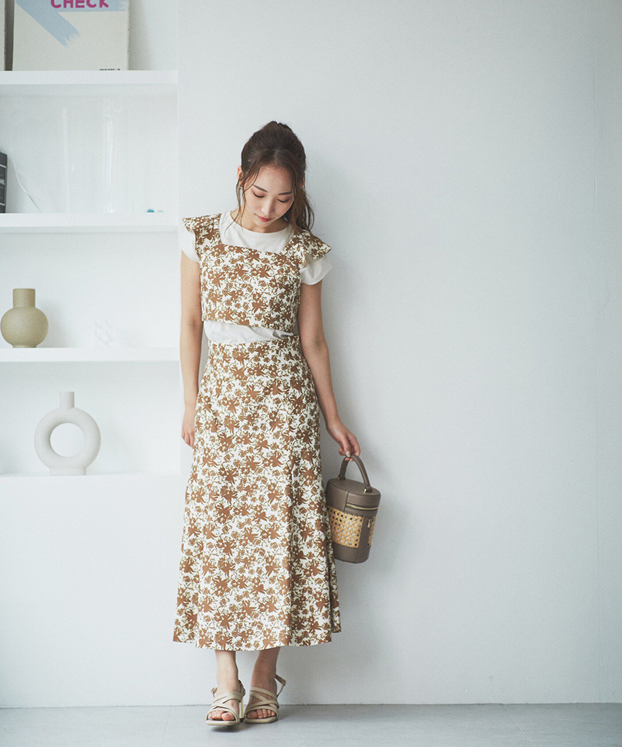 PROPORTION BODY DRESSING「《EDIT COLOGNE》ビスチェセットアップ」|ワンピース|キャメル1