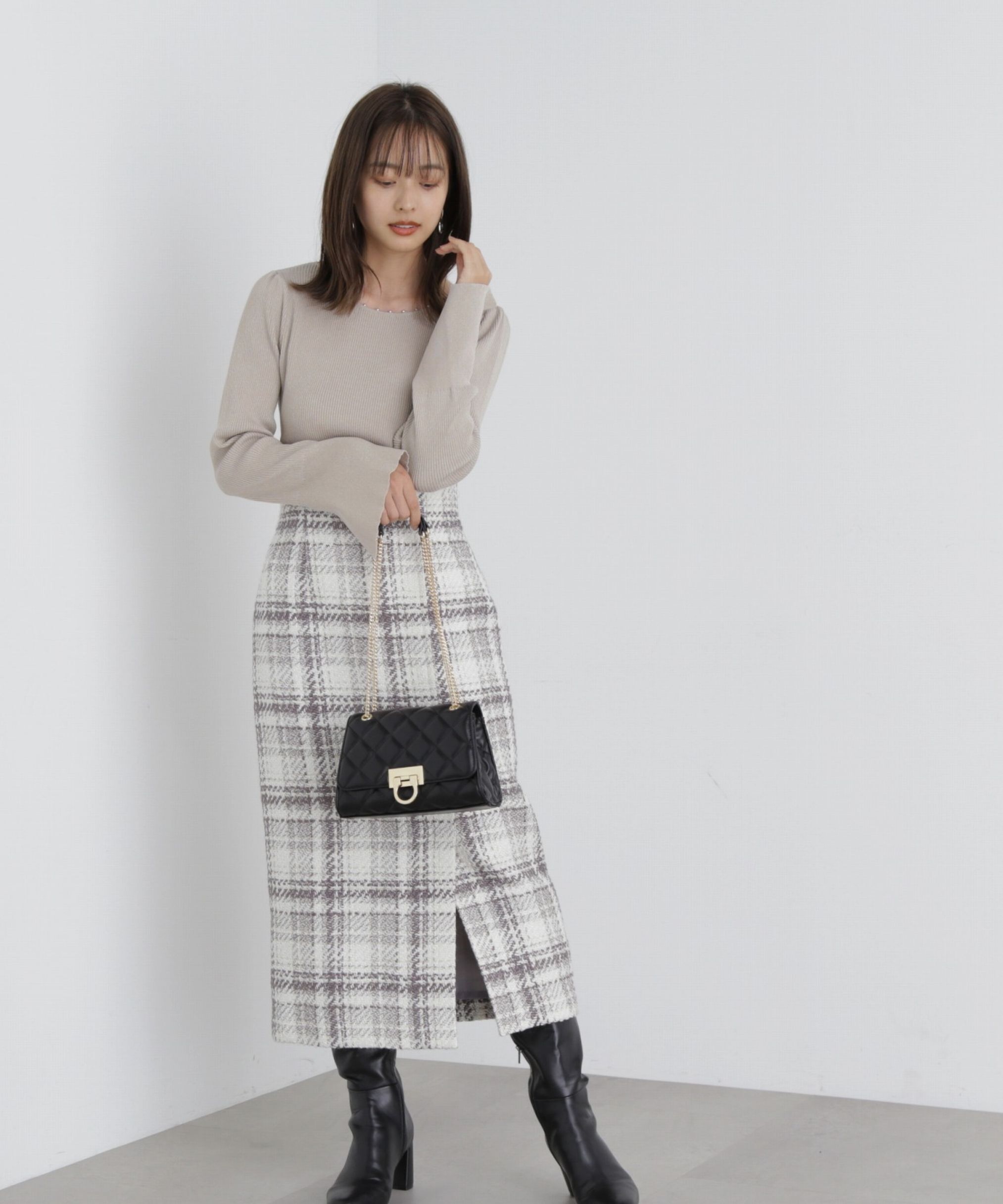 PROPORTION BODY DRESSING「チェックラップ風スカート」|スカート|