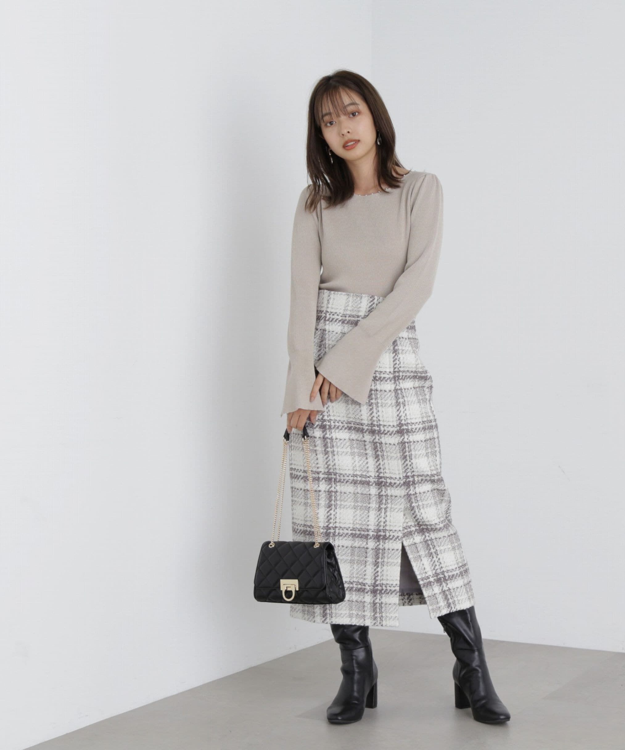 PROPORTION BODY DRESSING「チェックラップ風スカート」|スカート|