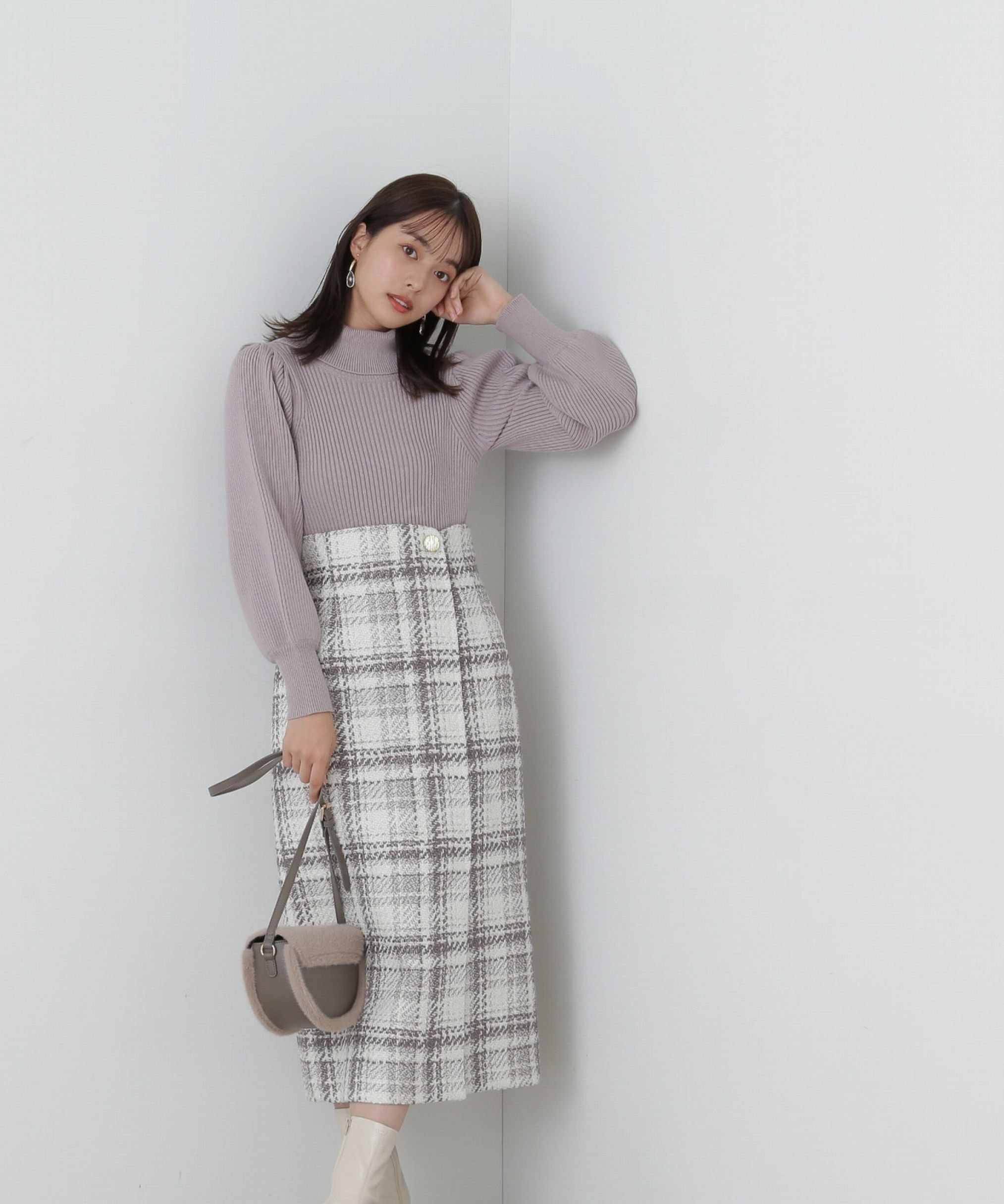 PROPORTION BODY DRESSING「チェックラップ風スカート」|スカート|