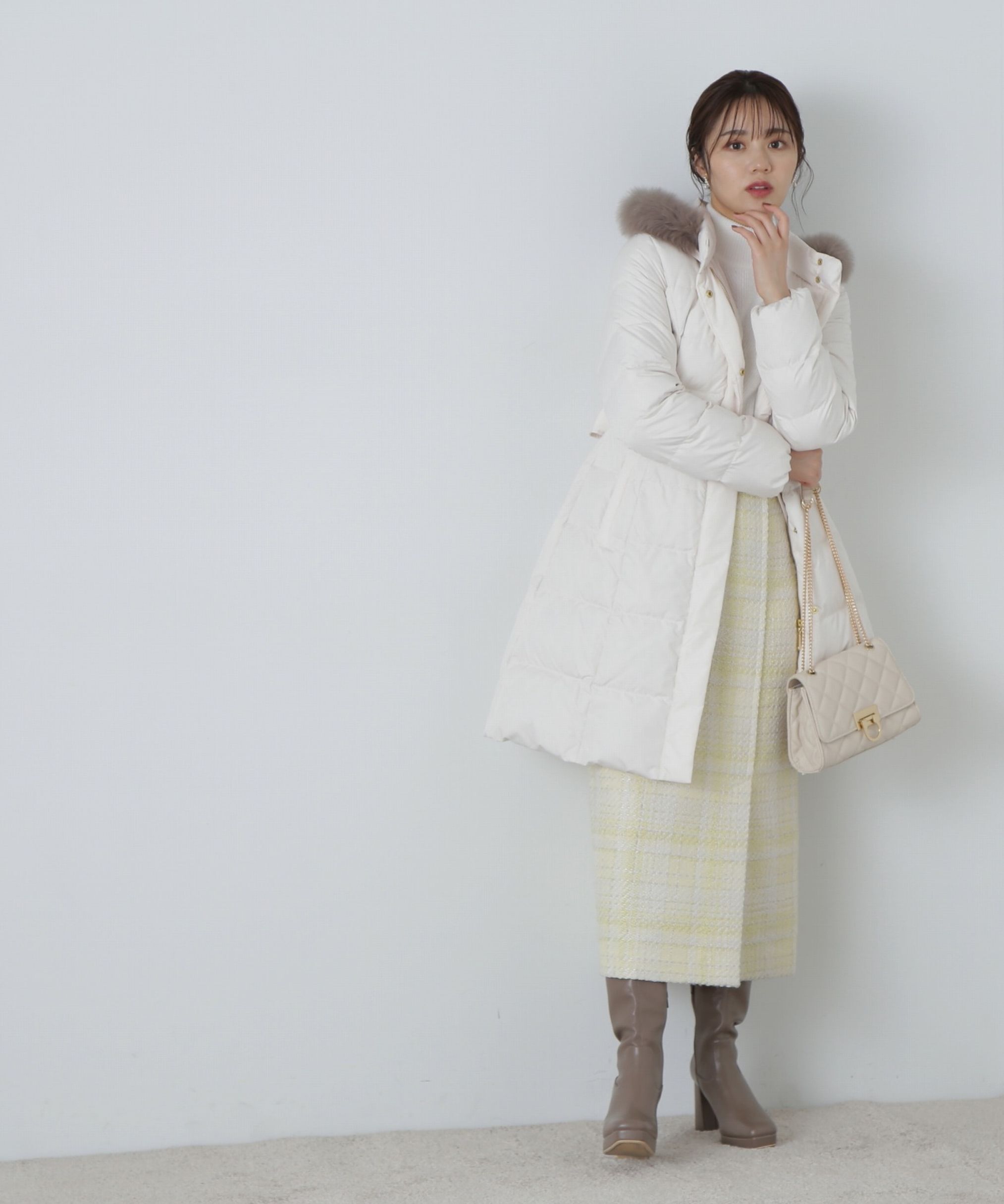 PROPORTION BODY DRESSING「チェックラップ風スカート」|スカート|