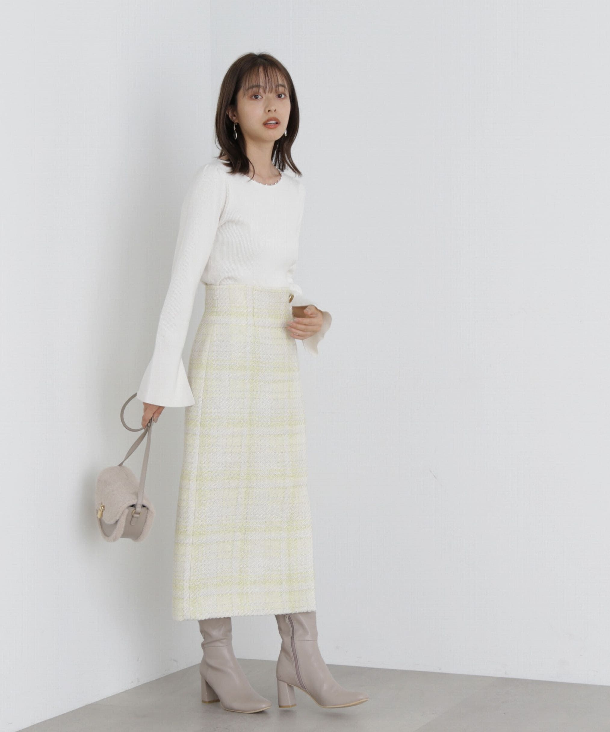 PROPORTION BODY DRESSING「チェックラップ風スカート」|スカート|