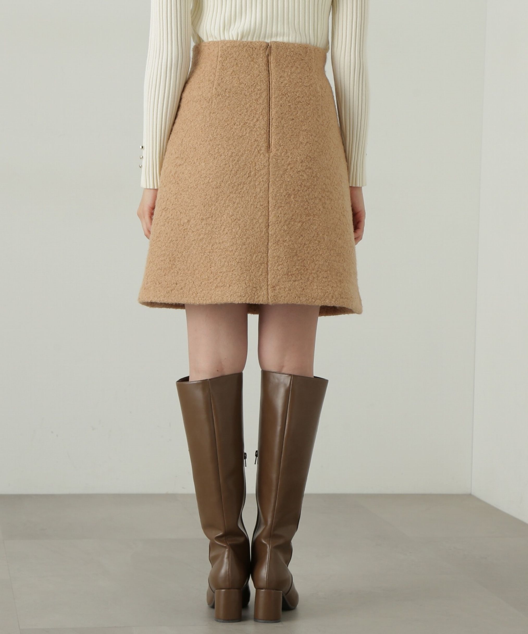 PROPORTION BODY DRESSING「ラメブークレー台形ミニスカート」|スカート|