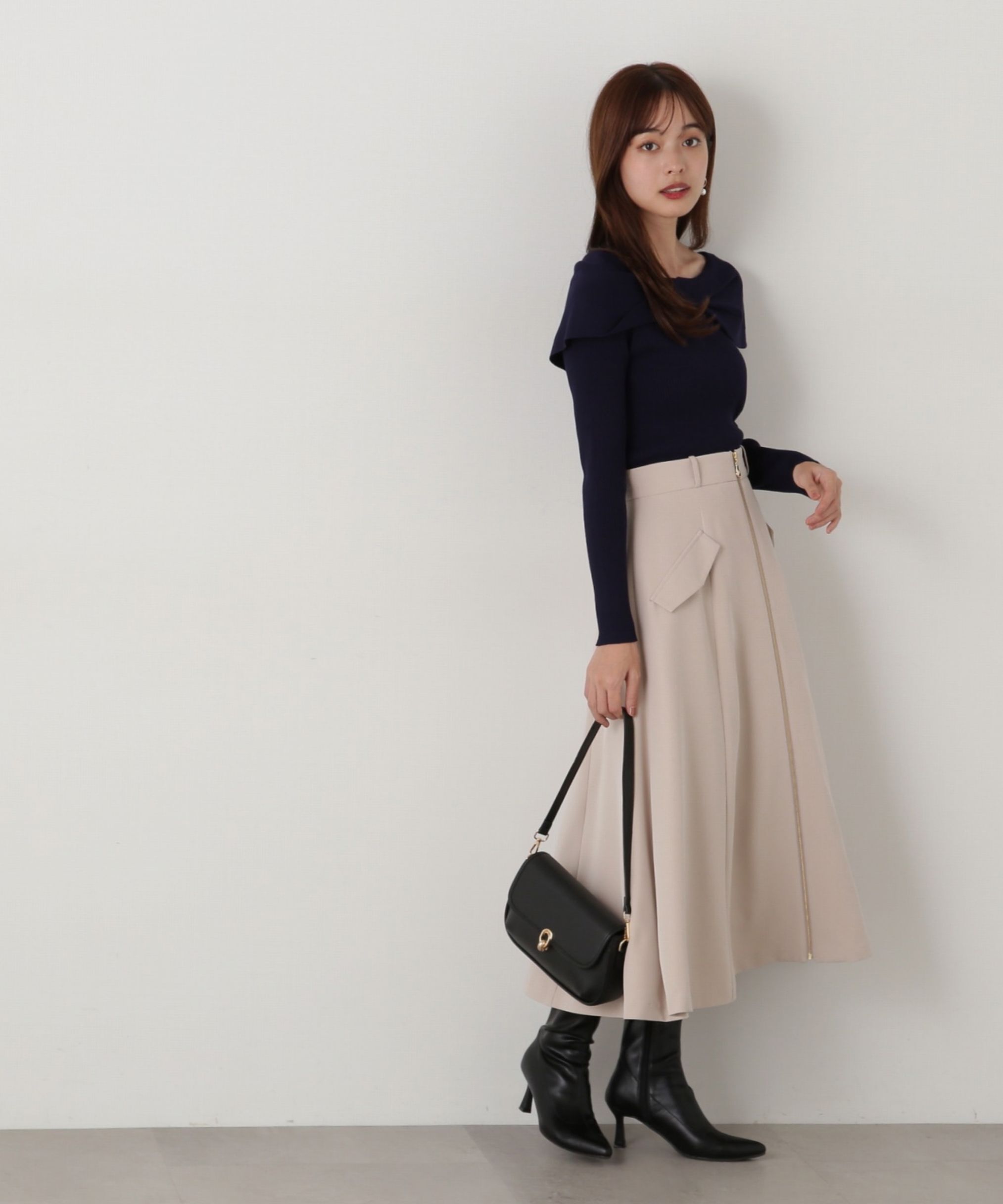 PROPORTION BODY DRESSING「フロントファスナーフレアスカート」|スカート|