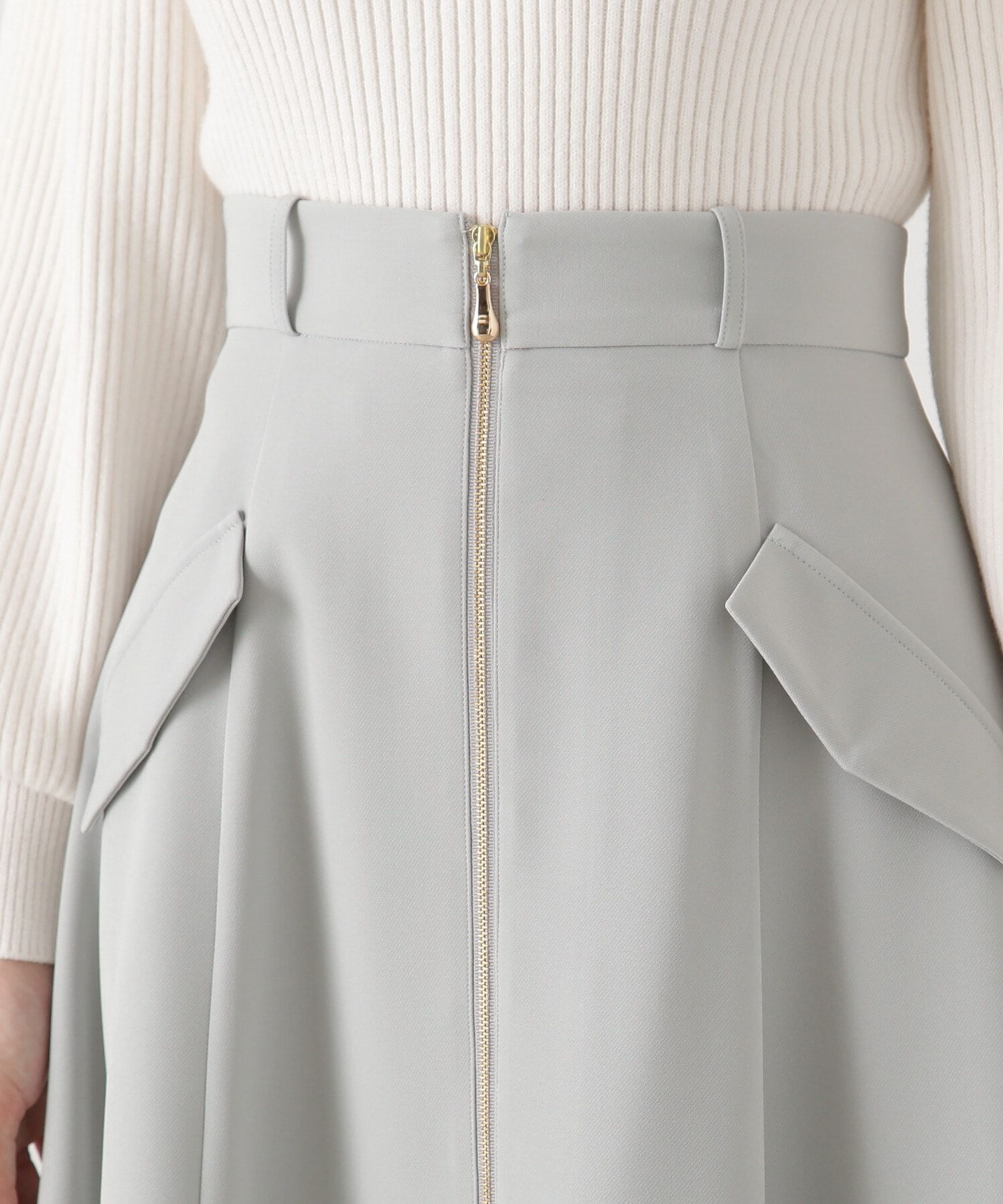 PROPORTION BODY DRESSING「フロントファスナーフレアスカート」|スカート|