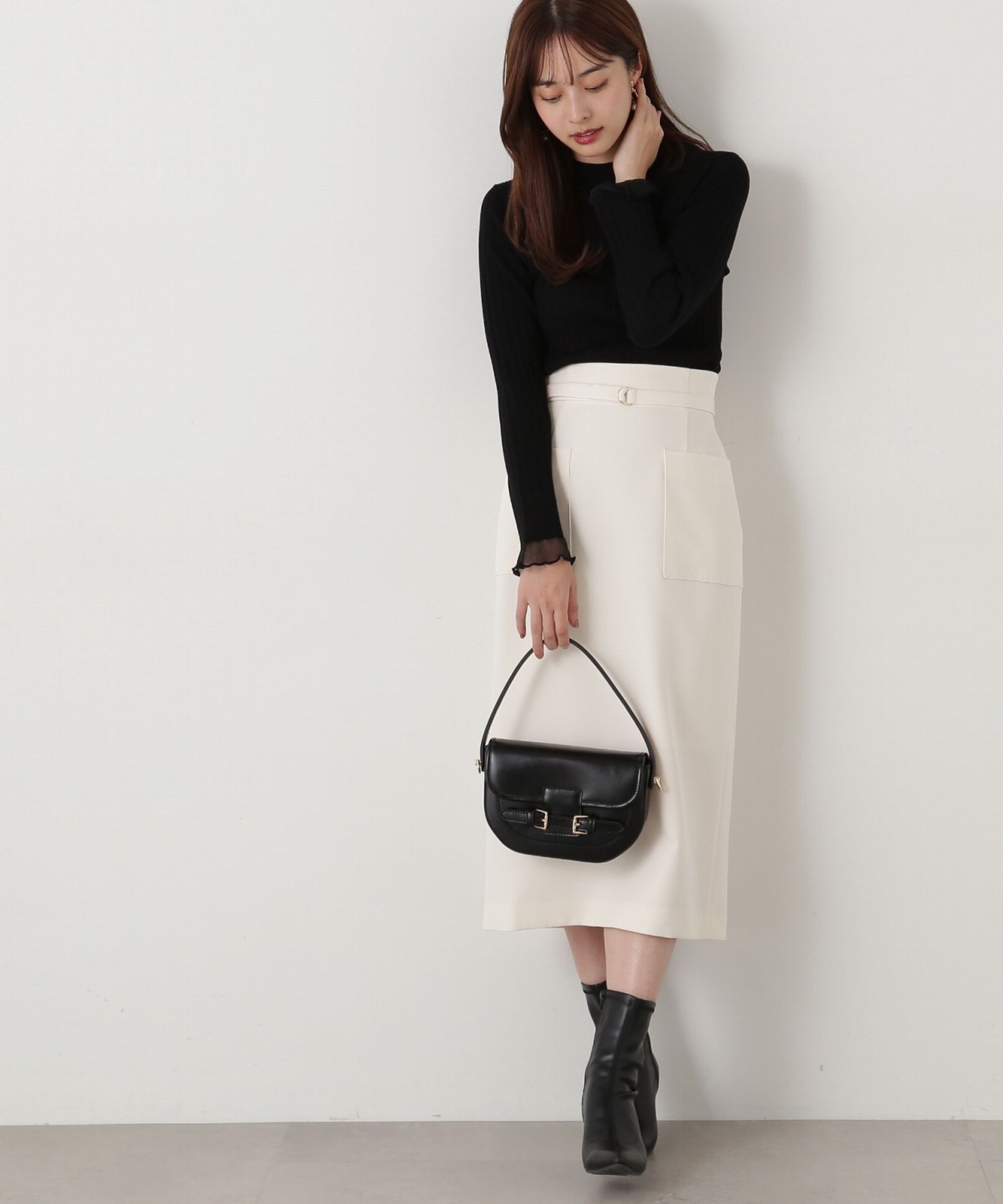 PROPORTION BODY DRESSING「フロントポケットタイトスカート」|スカート|エクリュ1