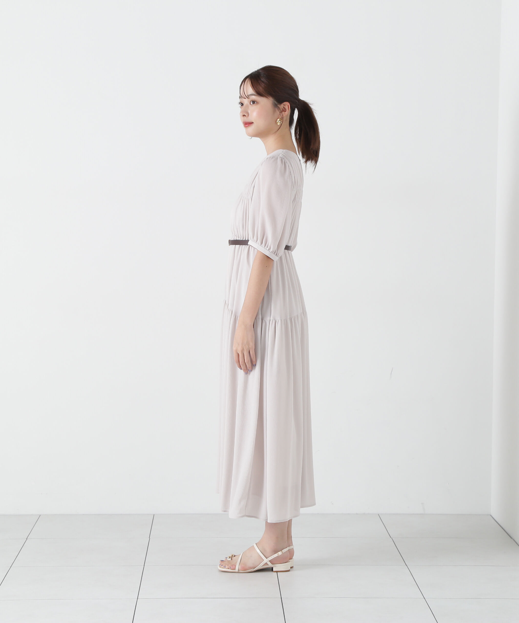 PROPORTION BODY DRESSING「ベルト付きギャザーワンピース」|ワンピース|