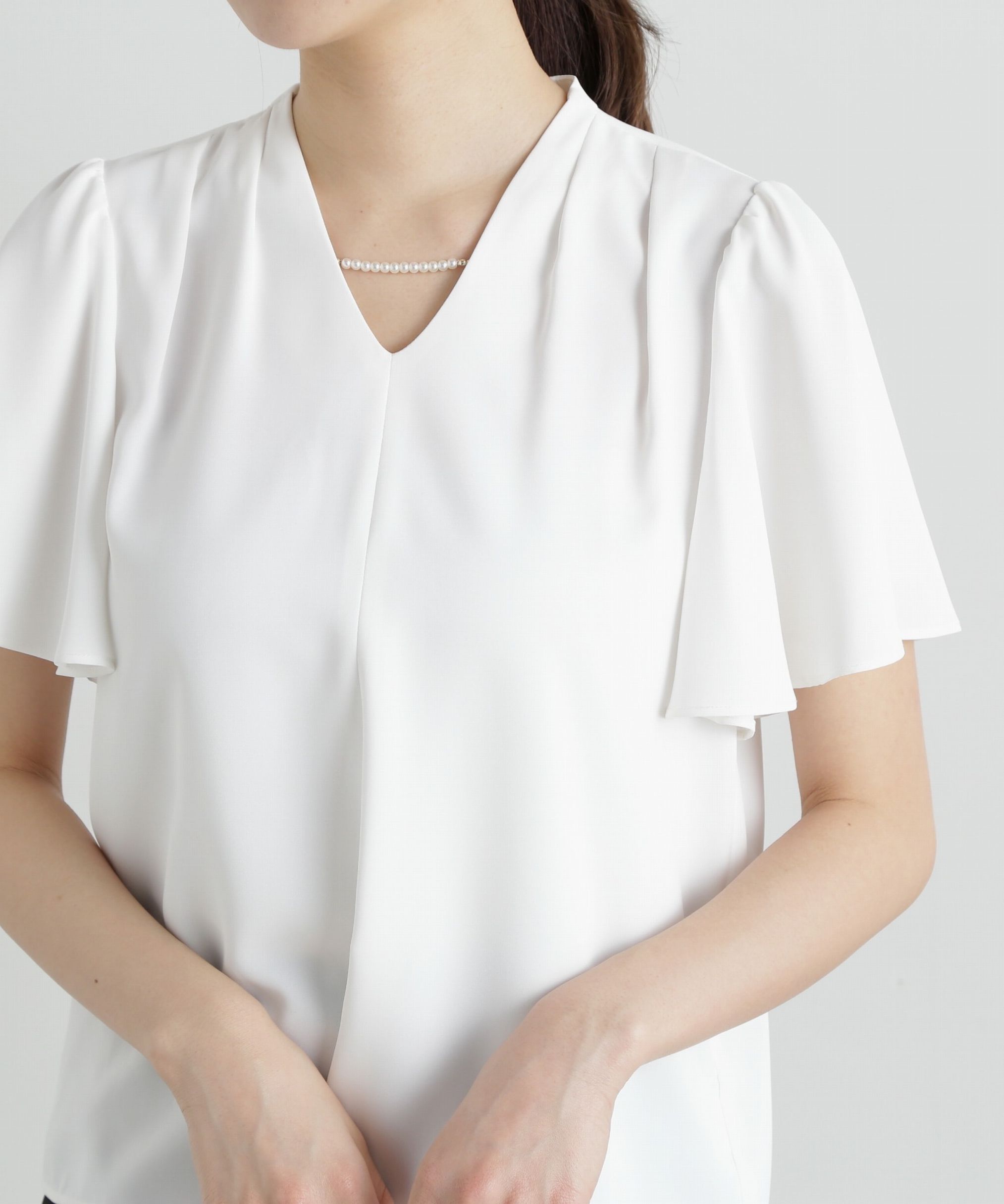 PROPORTION BODY DRESSING「パールポイントタックブラウス」|シャツ・ブラウス|