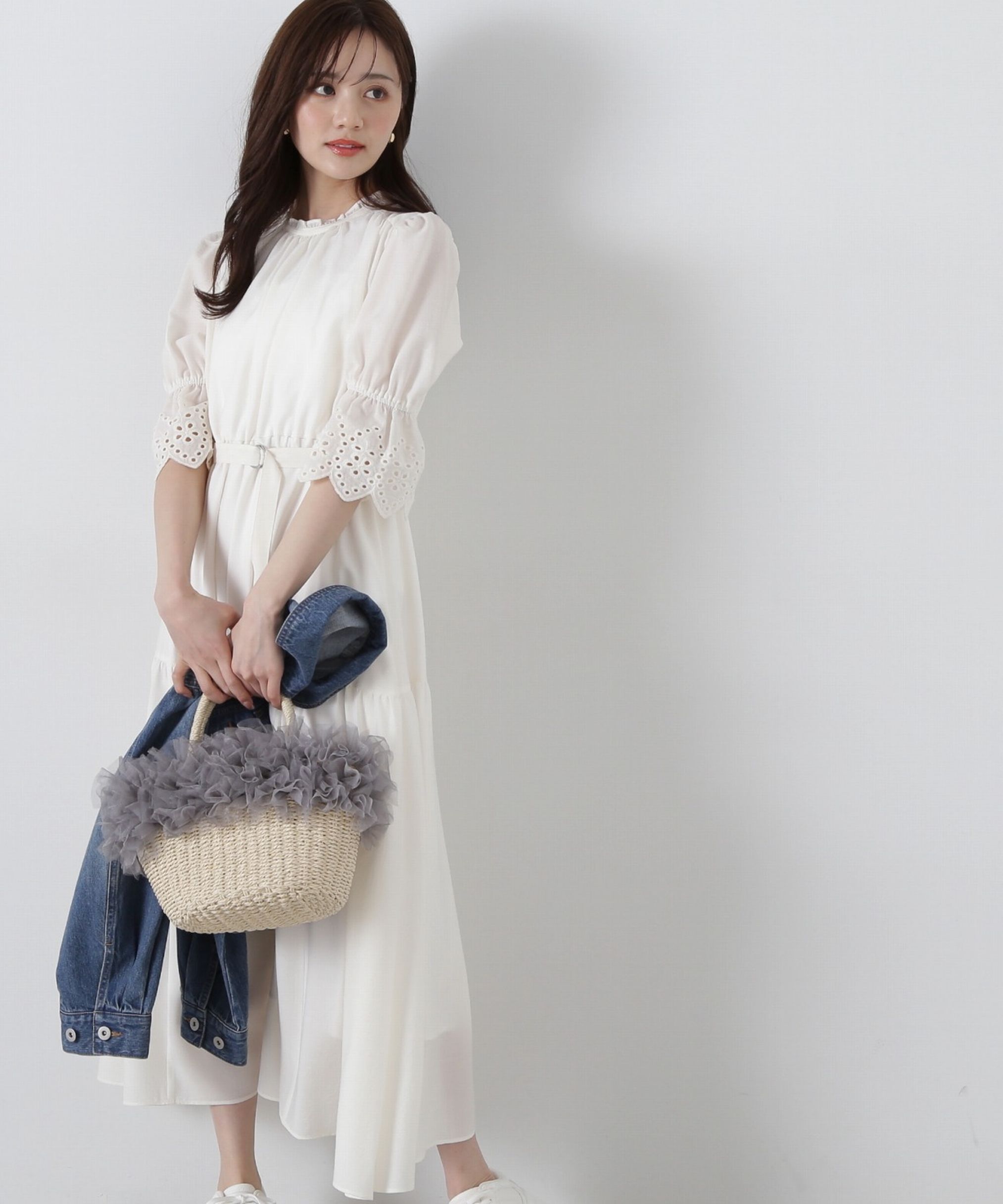 PROPORTION BODY DRESSING「刺繍レーススリーブティアードワンピース」|ワンピース|