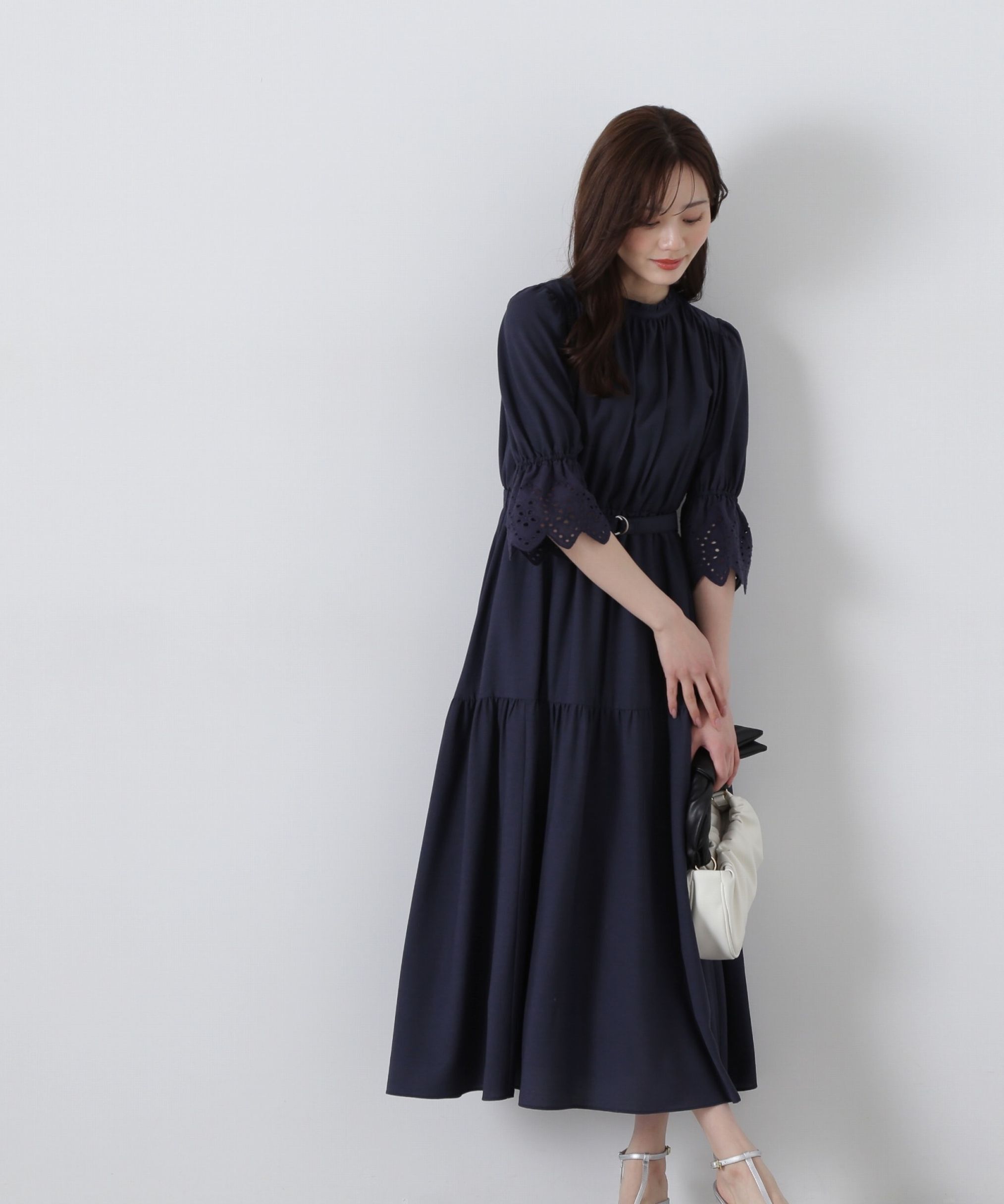 PROPORTION BODY DRESSING「刺繍レーススリーブティアードワンピース」|ワンピース|