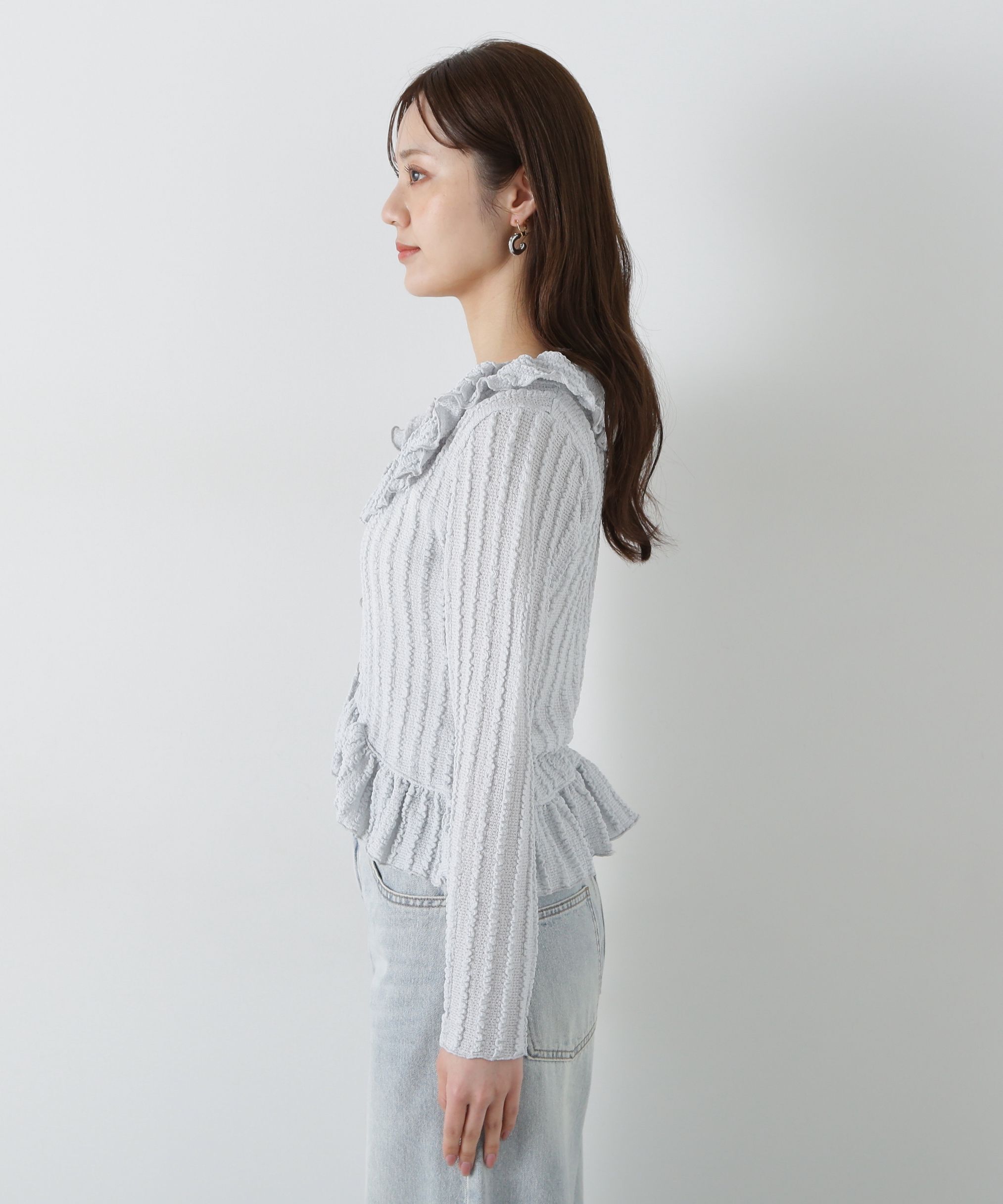 PROPORTION BODY DRESSING「シアーフリルカーディガン」|Tシャツ・カットソー|